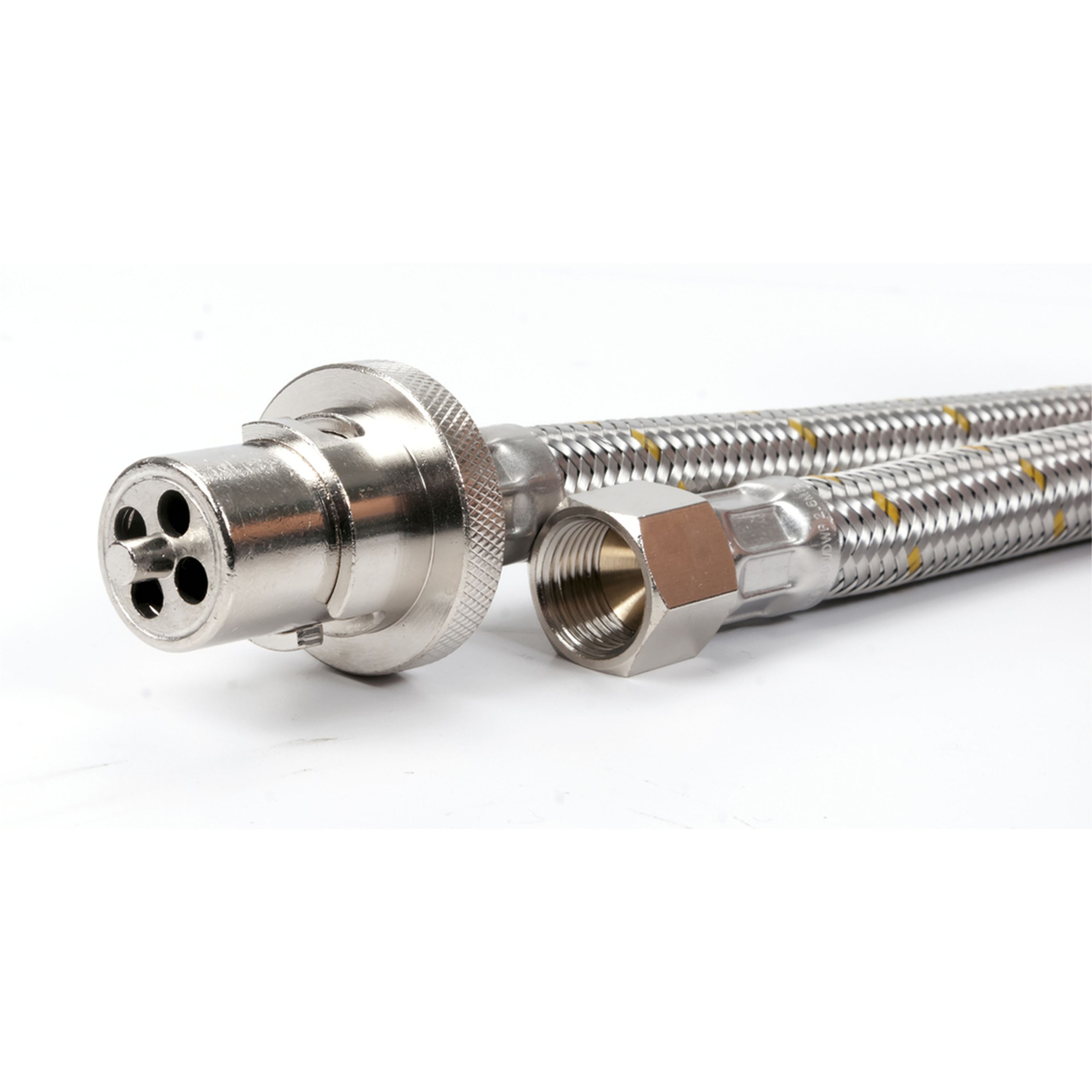 Stainless Steel Braided Gas Hoses - 3/8 BSP Female to SAE Bayonet 1200mm