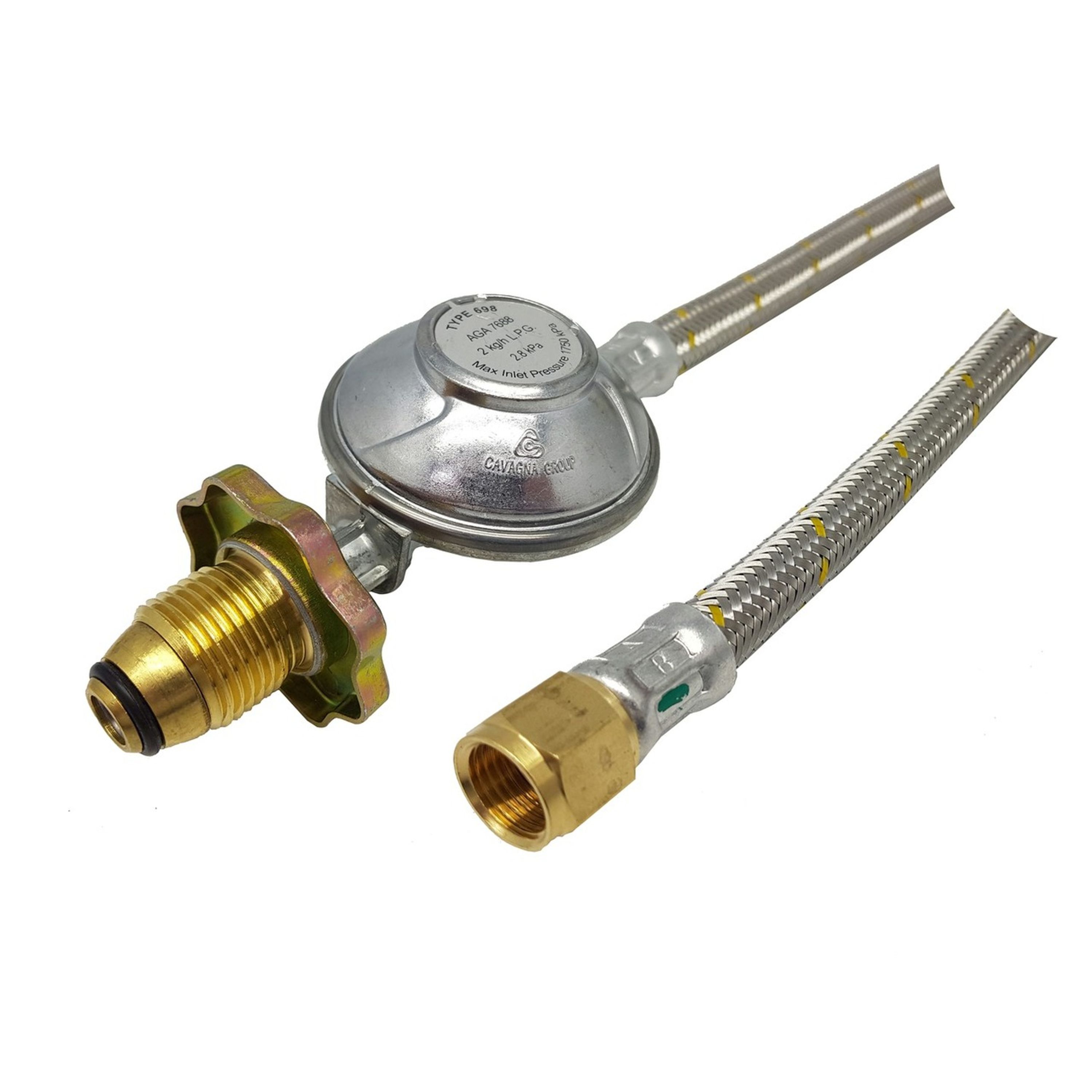 Gas Regulator and Hose - 3/8 SAE - POL 3/8 SAE Female 1800mm