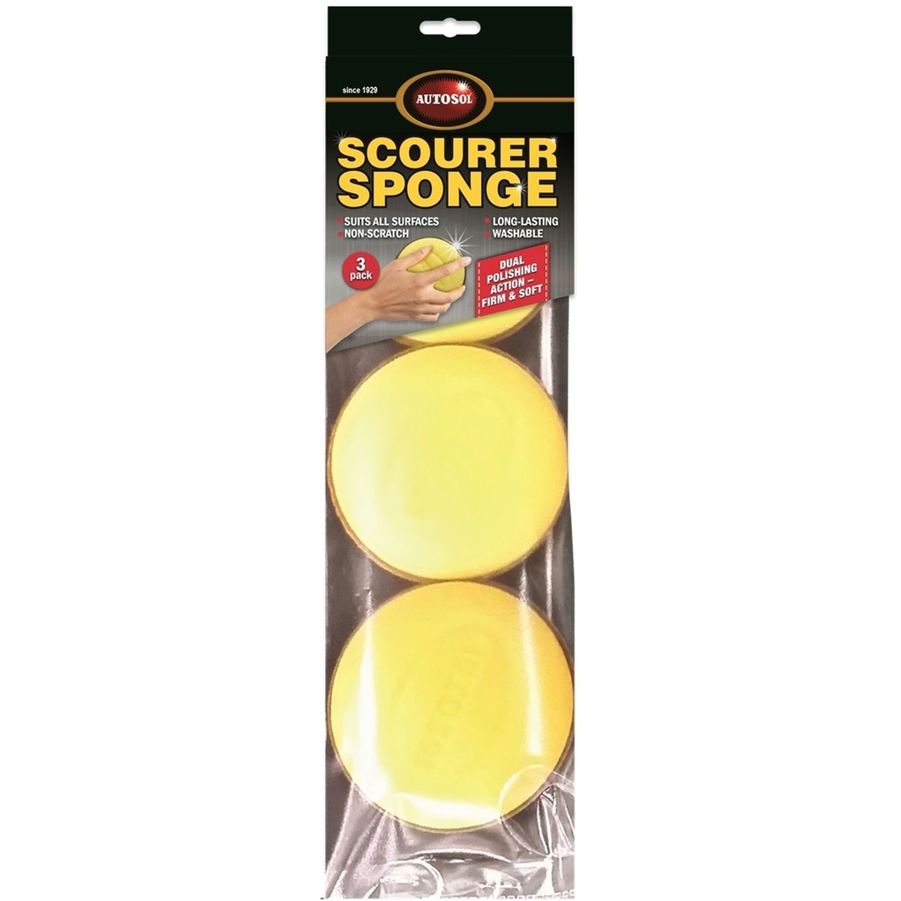 Autosol Scourer Sponge 3 Pack