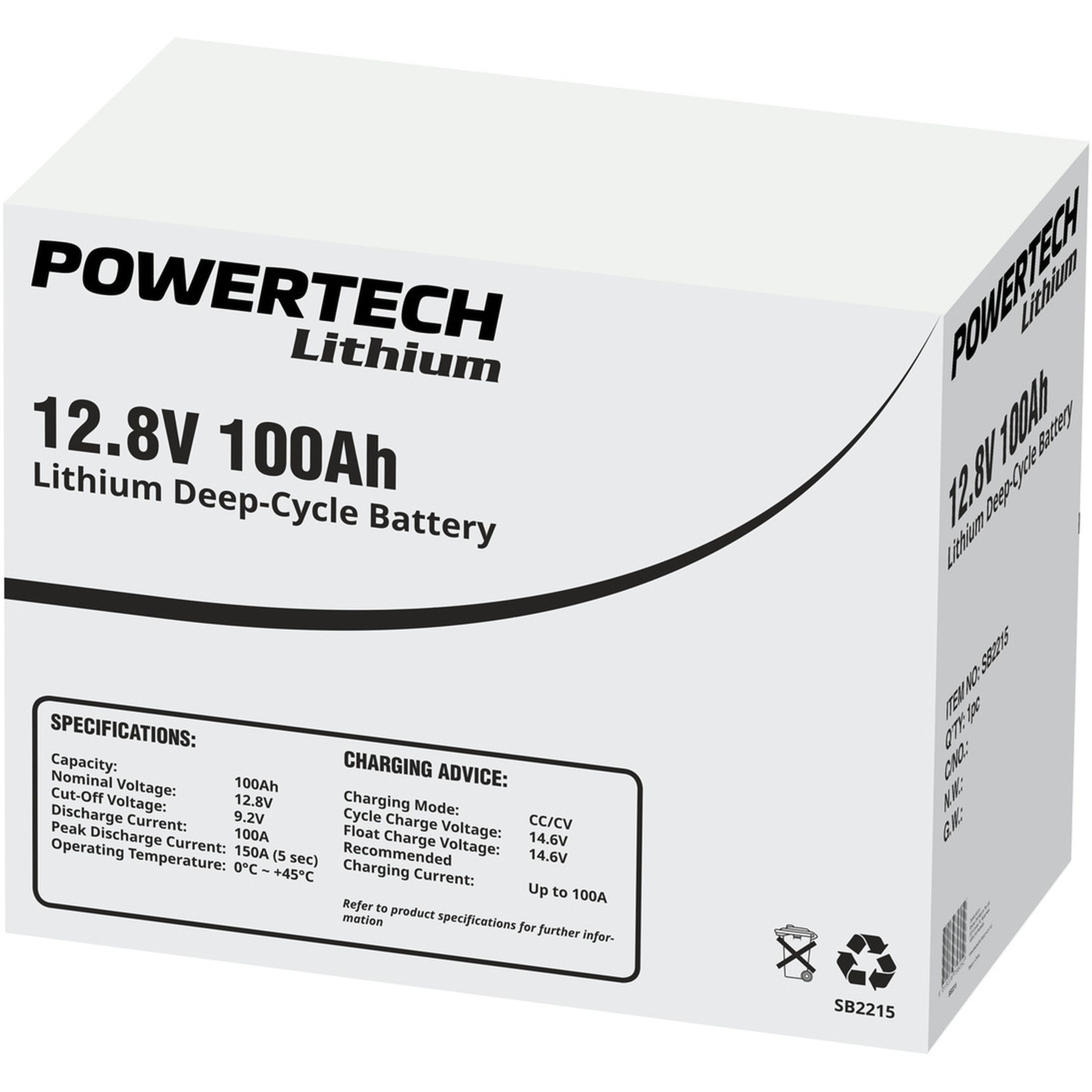 12V 100Ah Lithium Deep Cycle Battery - 6000 Cycles