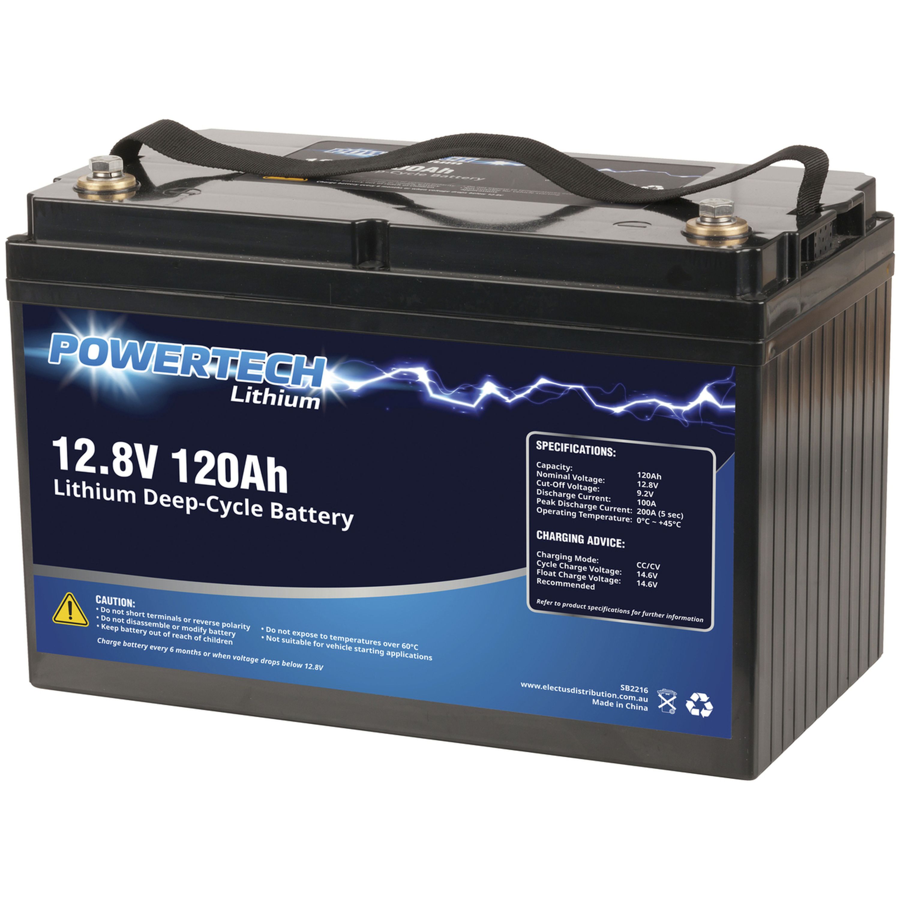 12V 120Ah Lithium Deep Cycle Battery - 6000+ Cycles