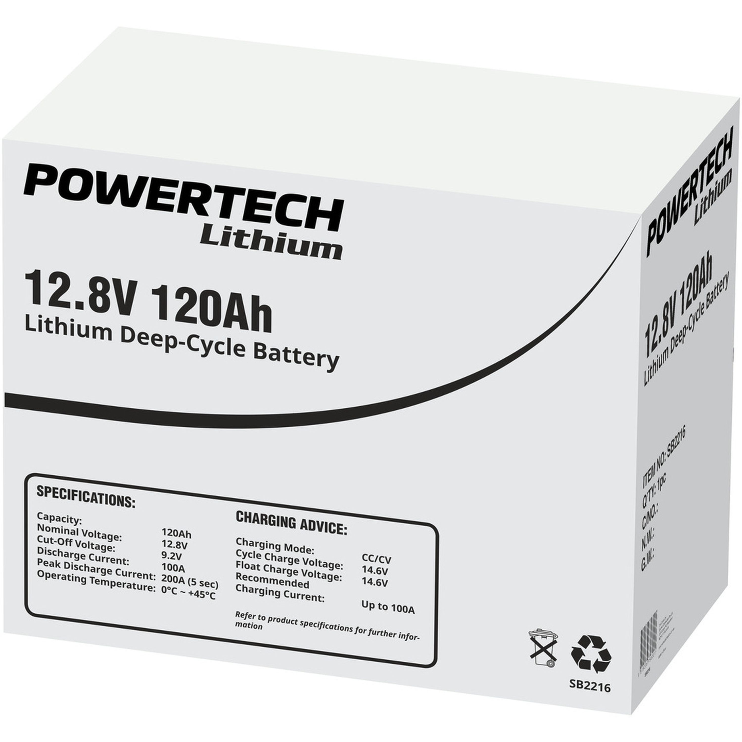 12V 120Ah Lithium Deep Cycle Battery - 6000 Cycles