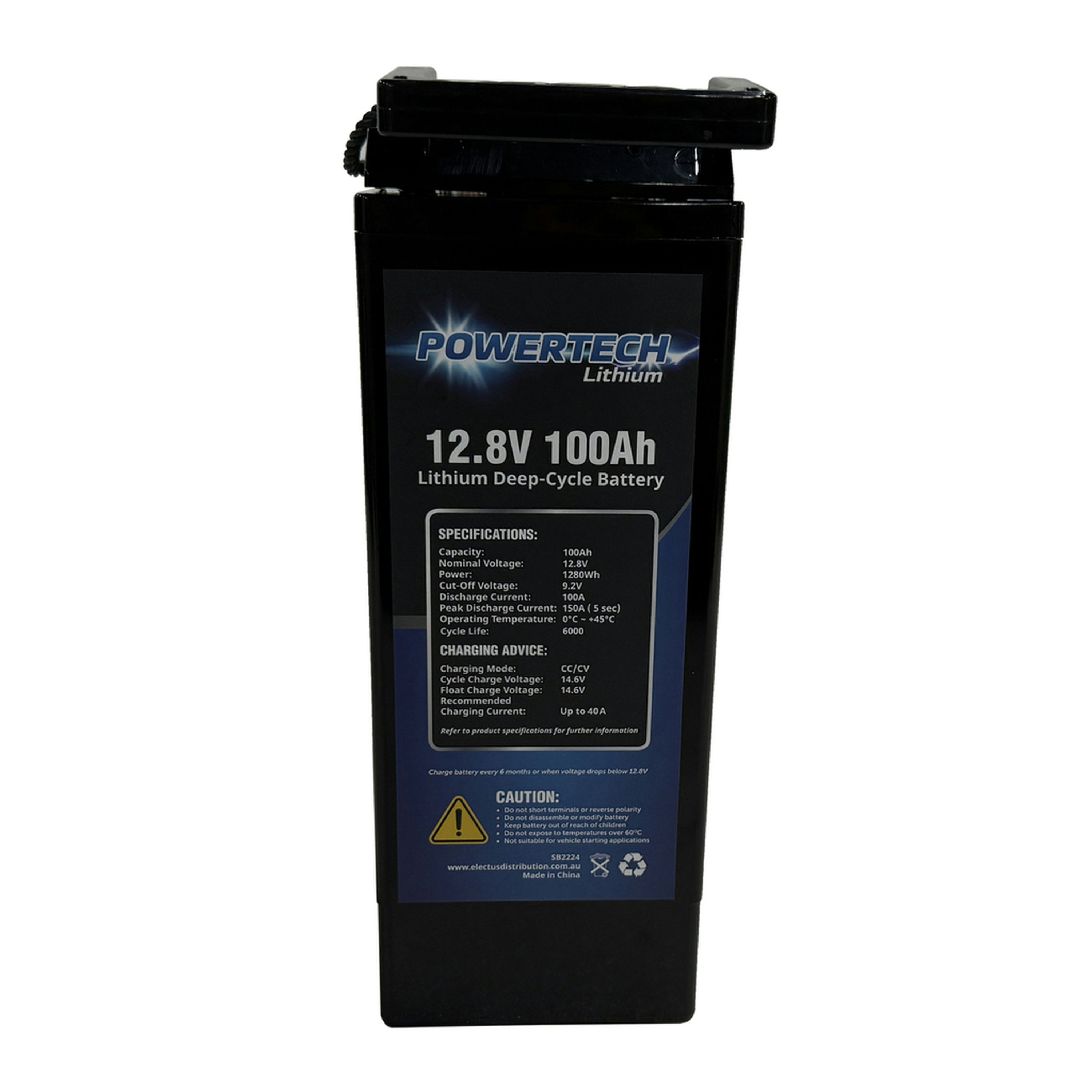12V 100Ah Slimline Lithium Deep Cycle Battery - 6000 Cycles