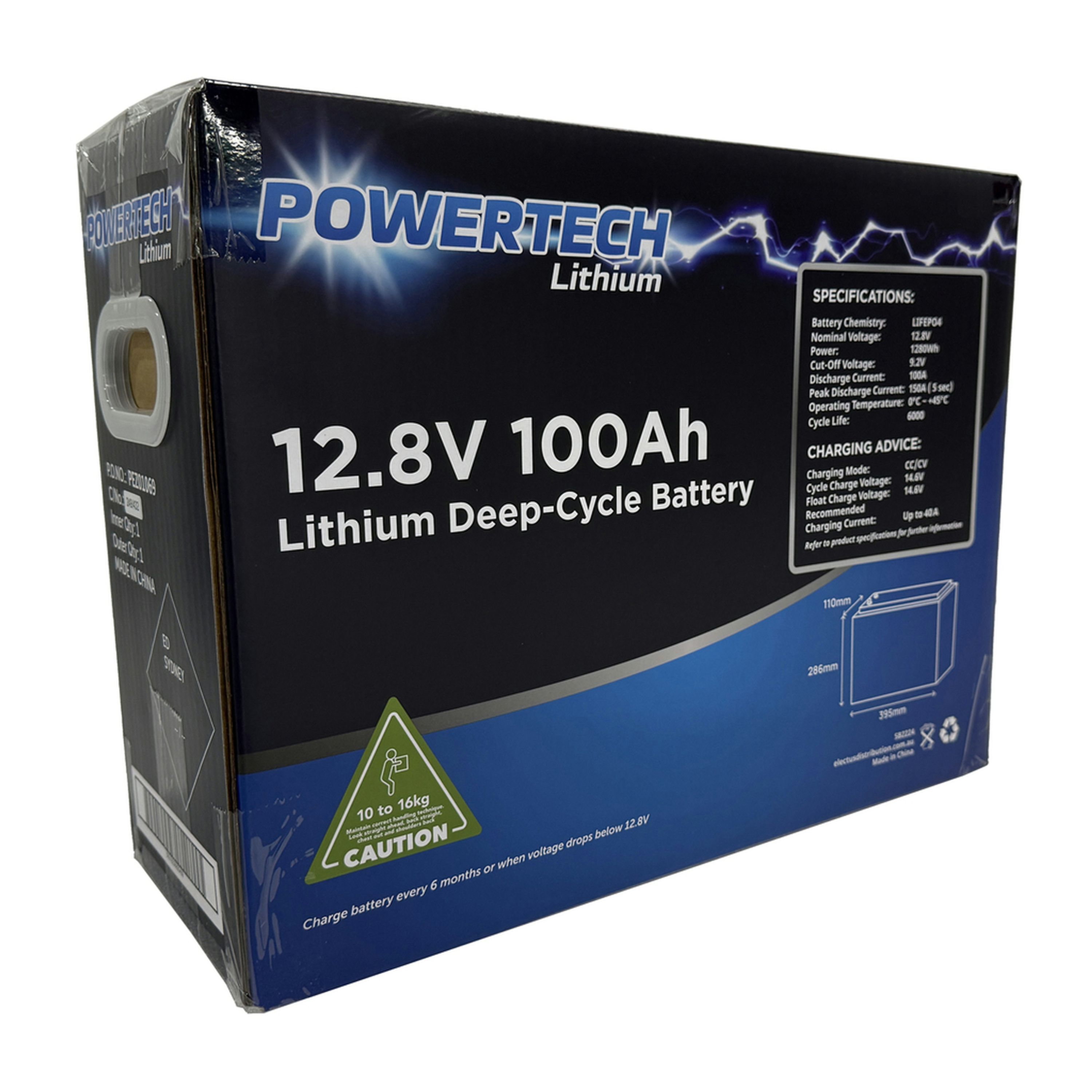 12V 100Ah Slimline Lithium Deep Cycle Battery - 6000 Cycles
