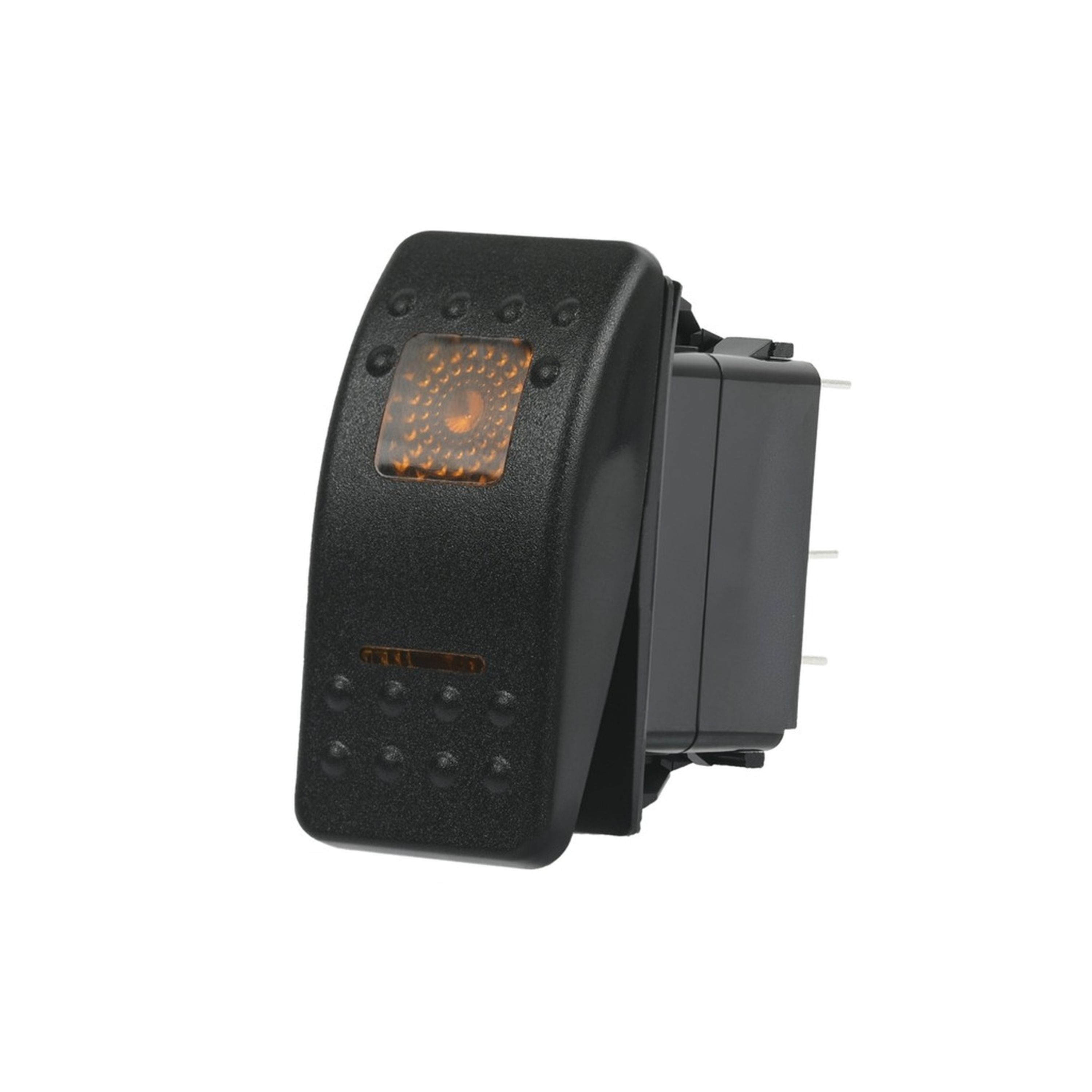 SPDT Dual Illuminated Rocker Switch with Labels and Interchangeable Covers Orange