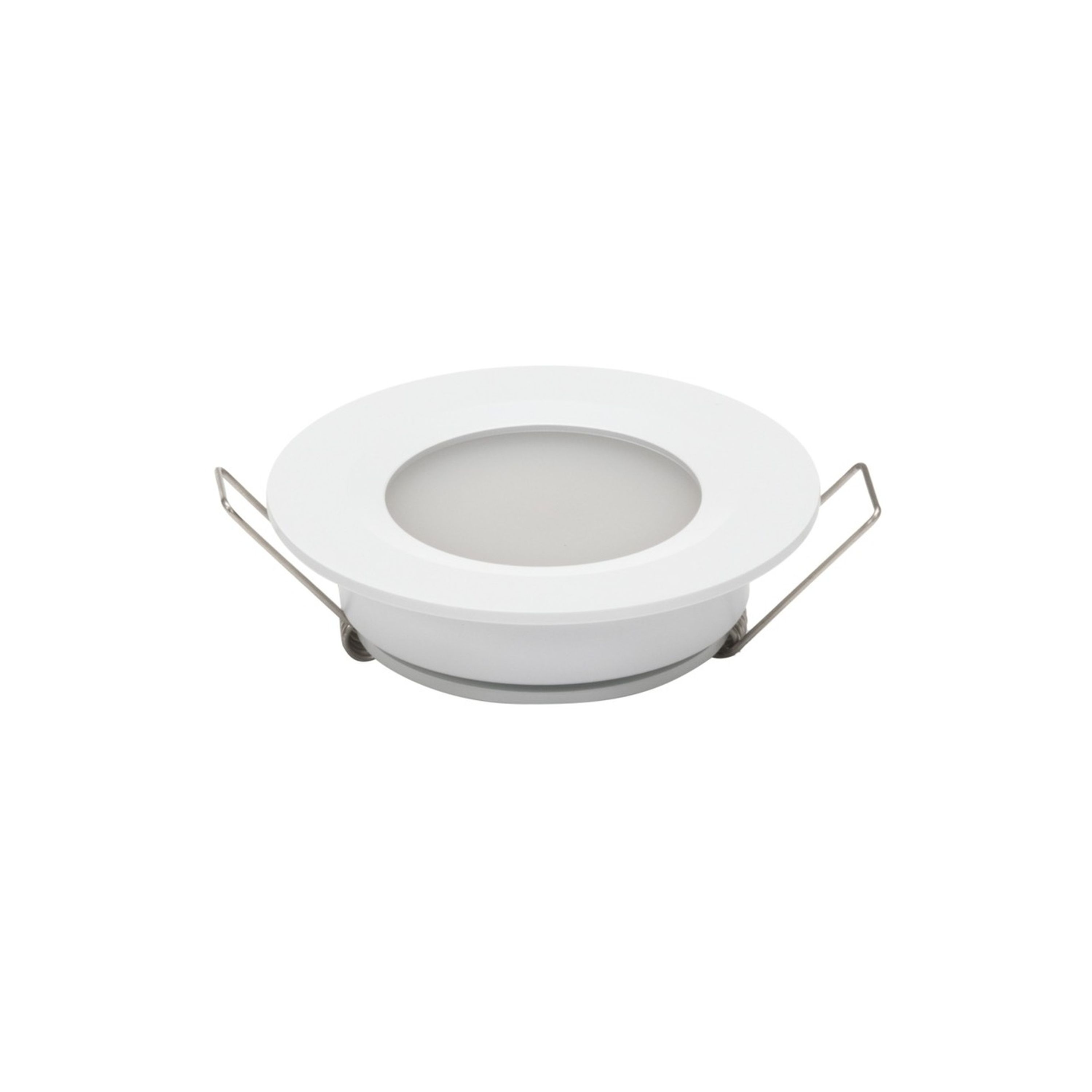 2W 11-16VDC Cool White LED Downlight with Push Button Diffuser White