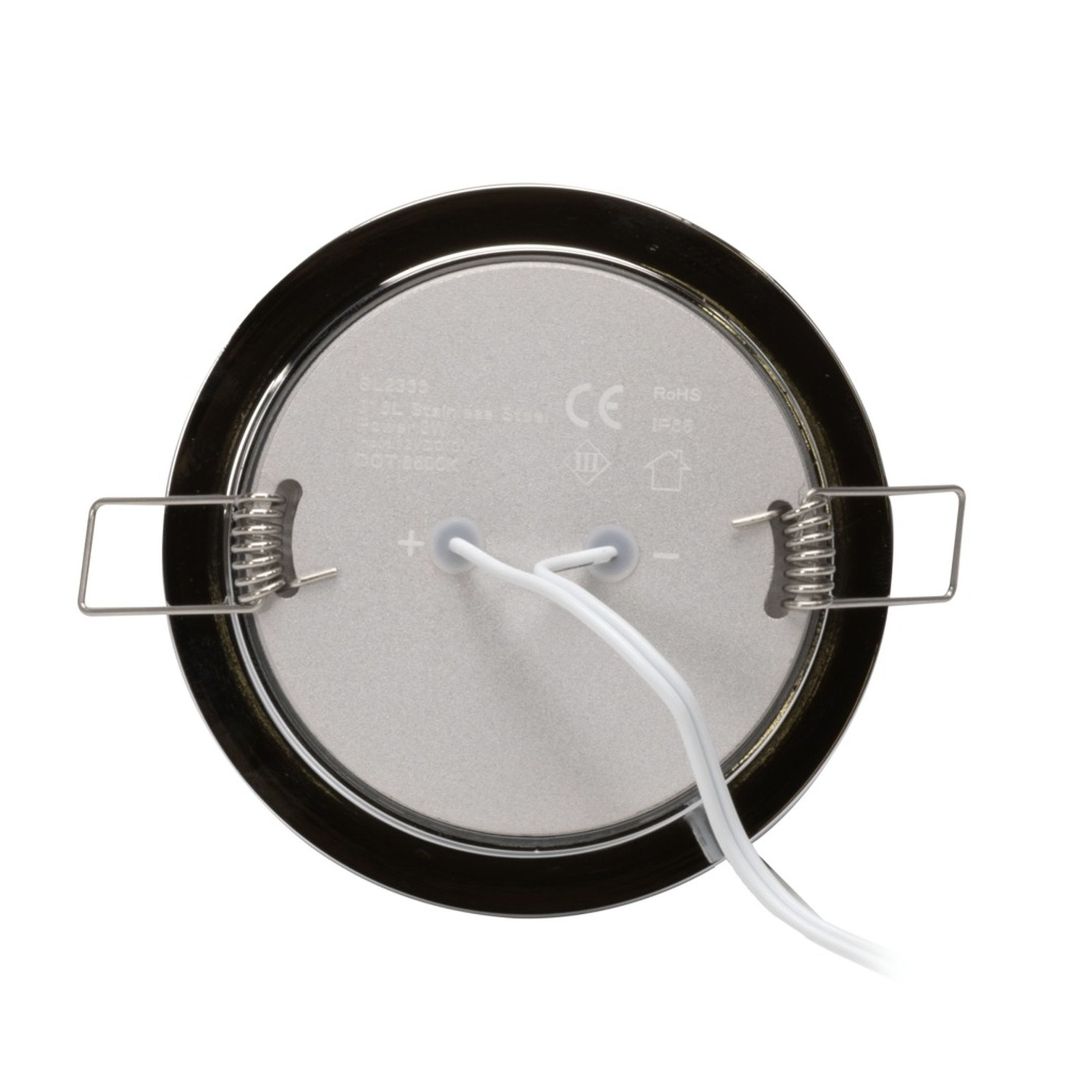 3W 11-16VDC Cool White LED Downlight with Push Button Diffuser Stainless Steel