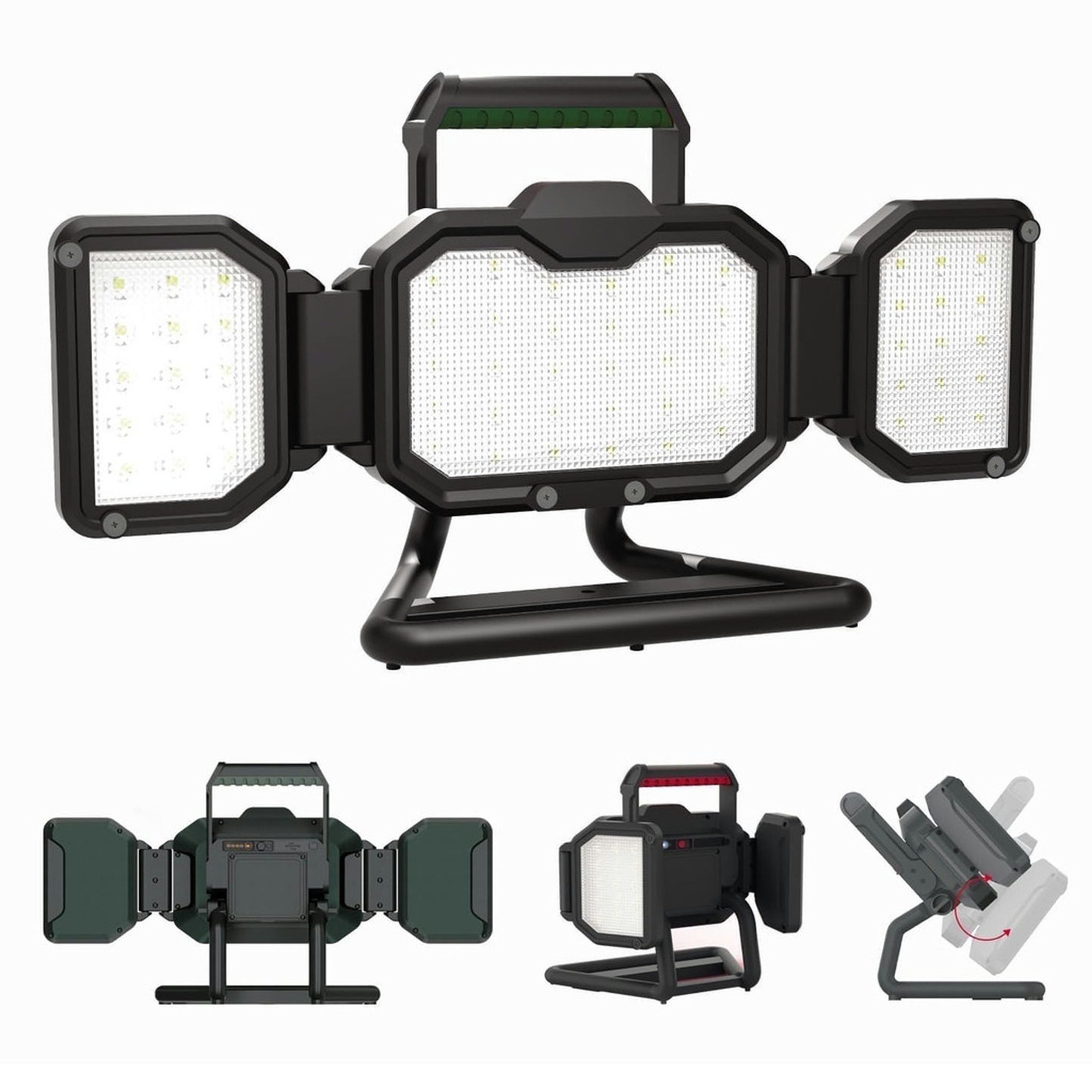 3000LM Rechargeable Triple Head Work Light
