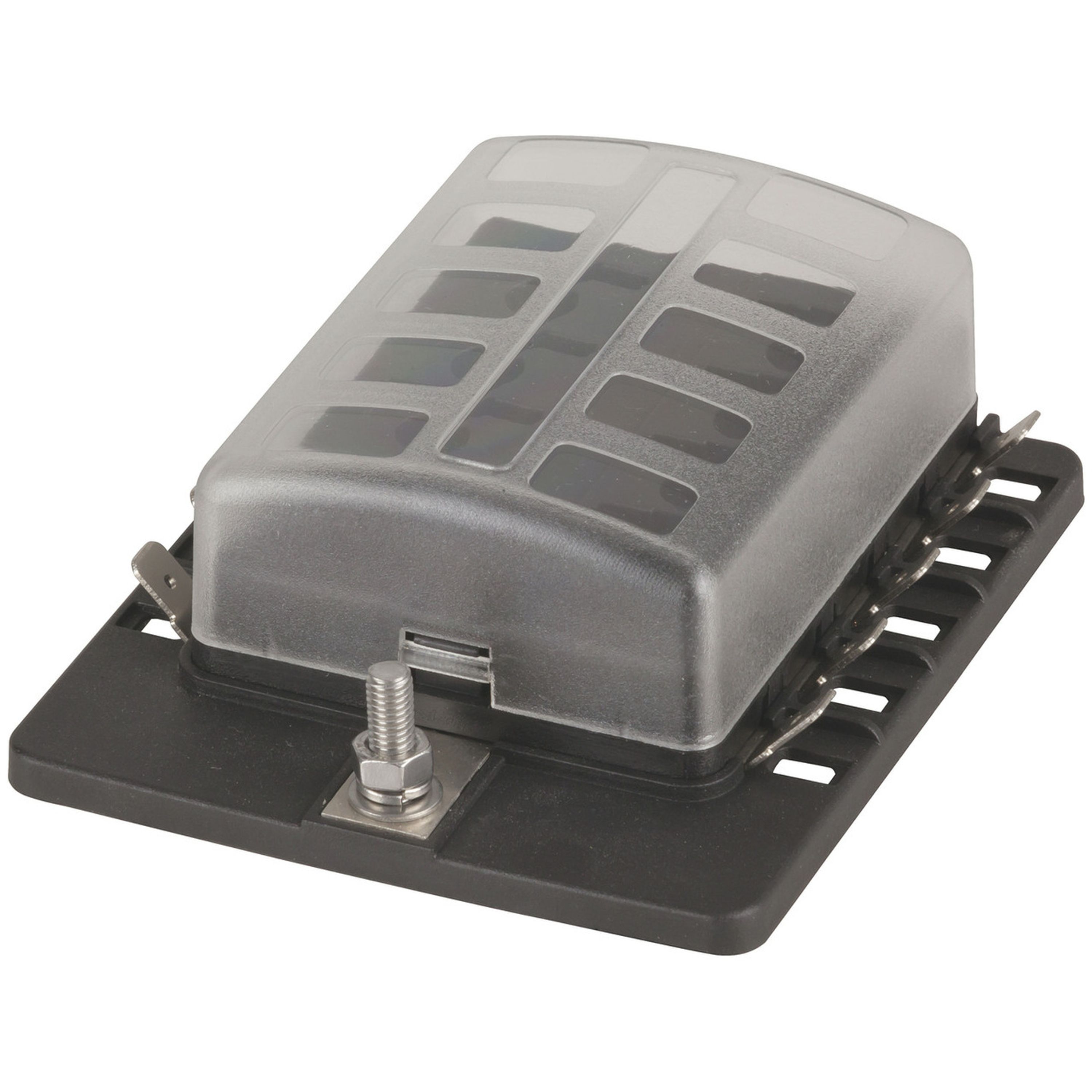 Powertech 10 Way Standard Blade Fuse Block with Spade Terminals