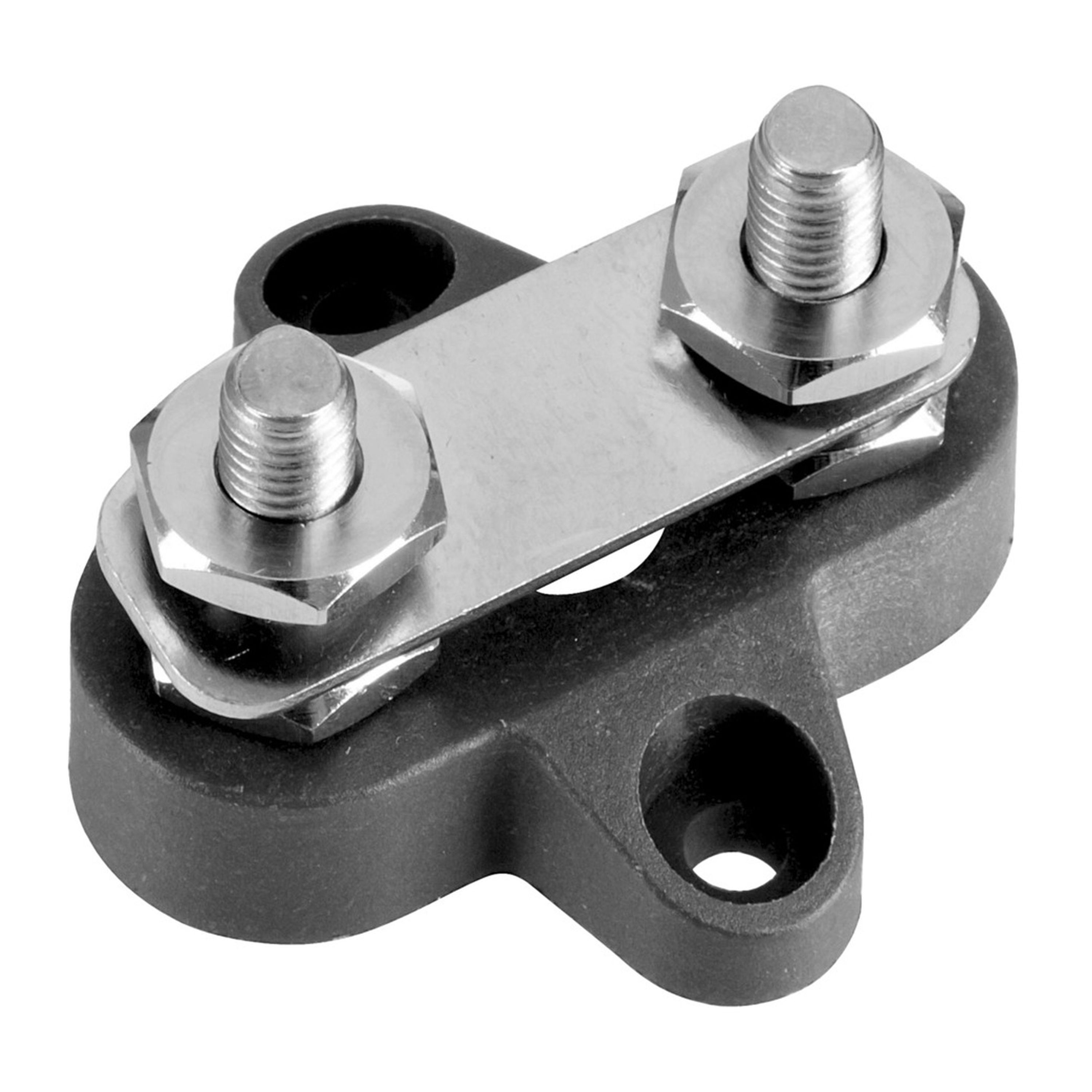 Twin M6 Power Distribution Posts with Bridge Plate in Black