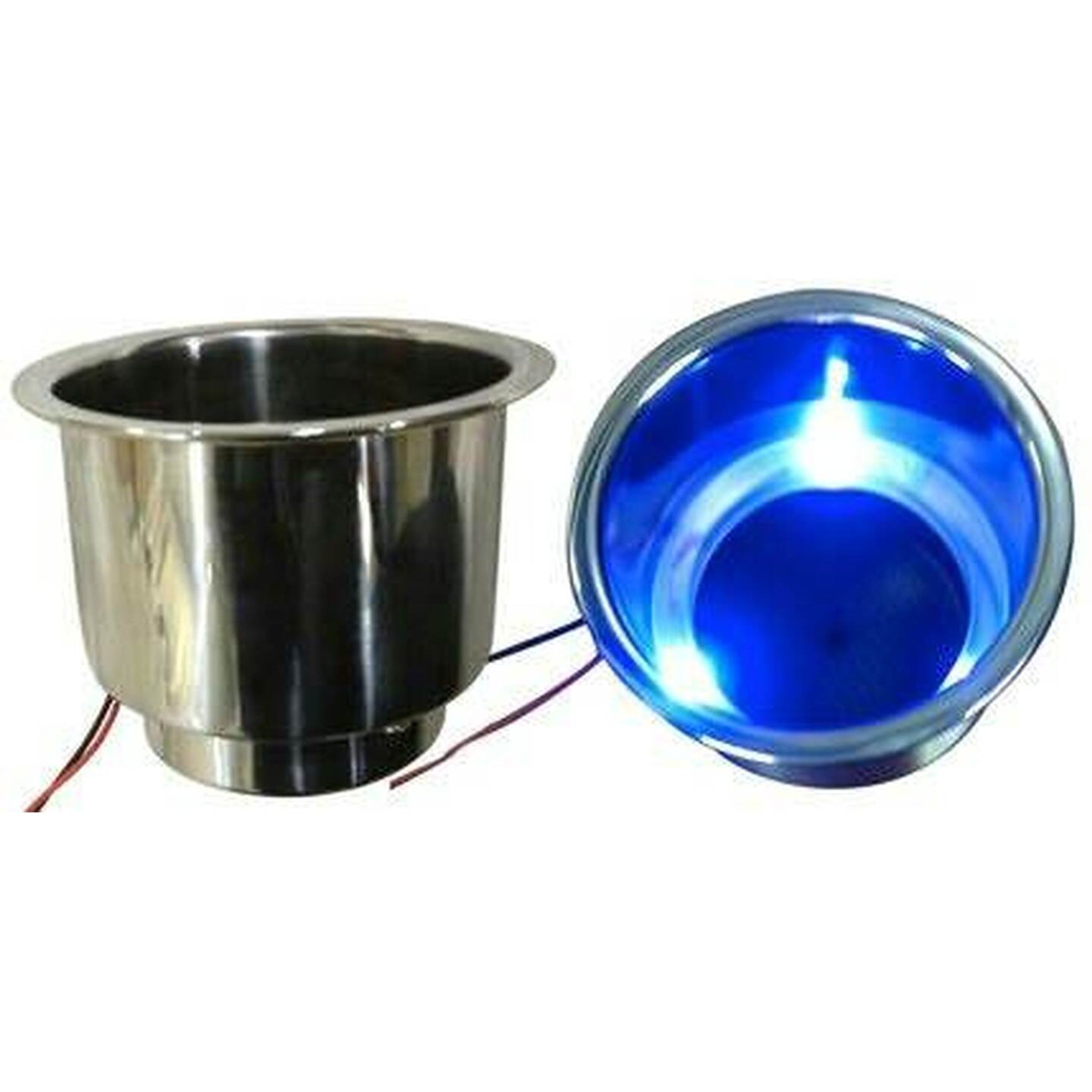 Stylish Illuminated Recessed Cup Holder - Blue