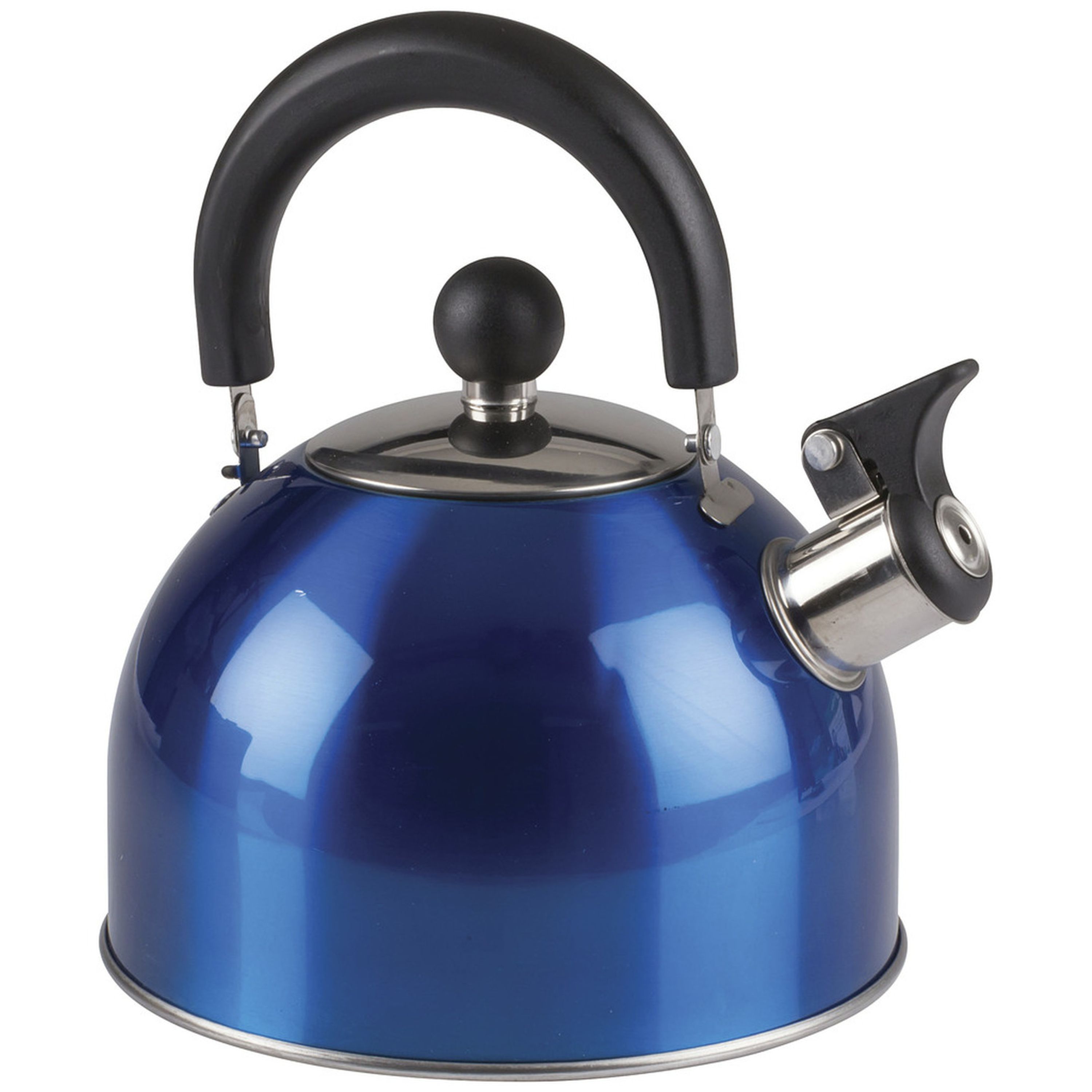 Blue Stainless Steel Whistling Kettle 2L