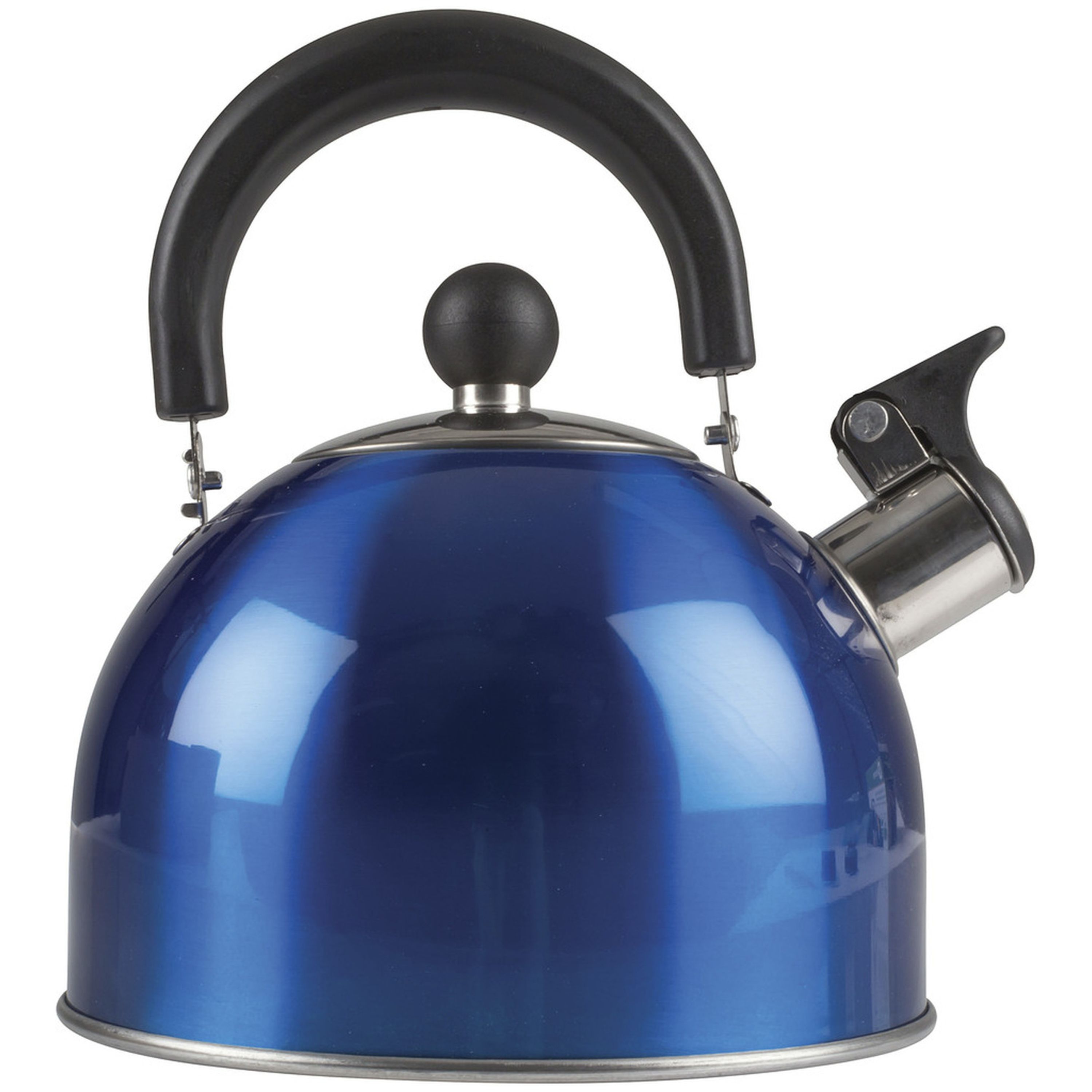 Blue Stainless Steel Whistling Kettle 2L