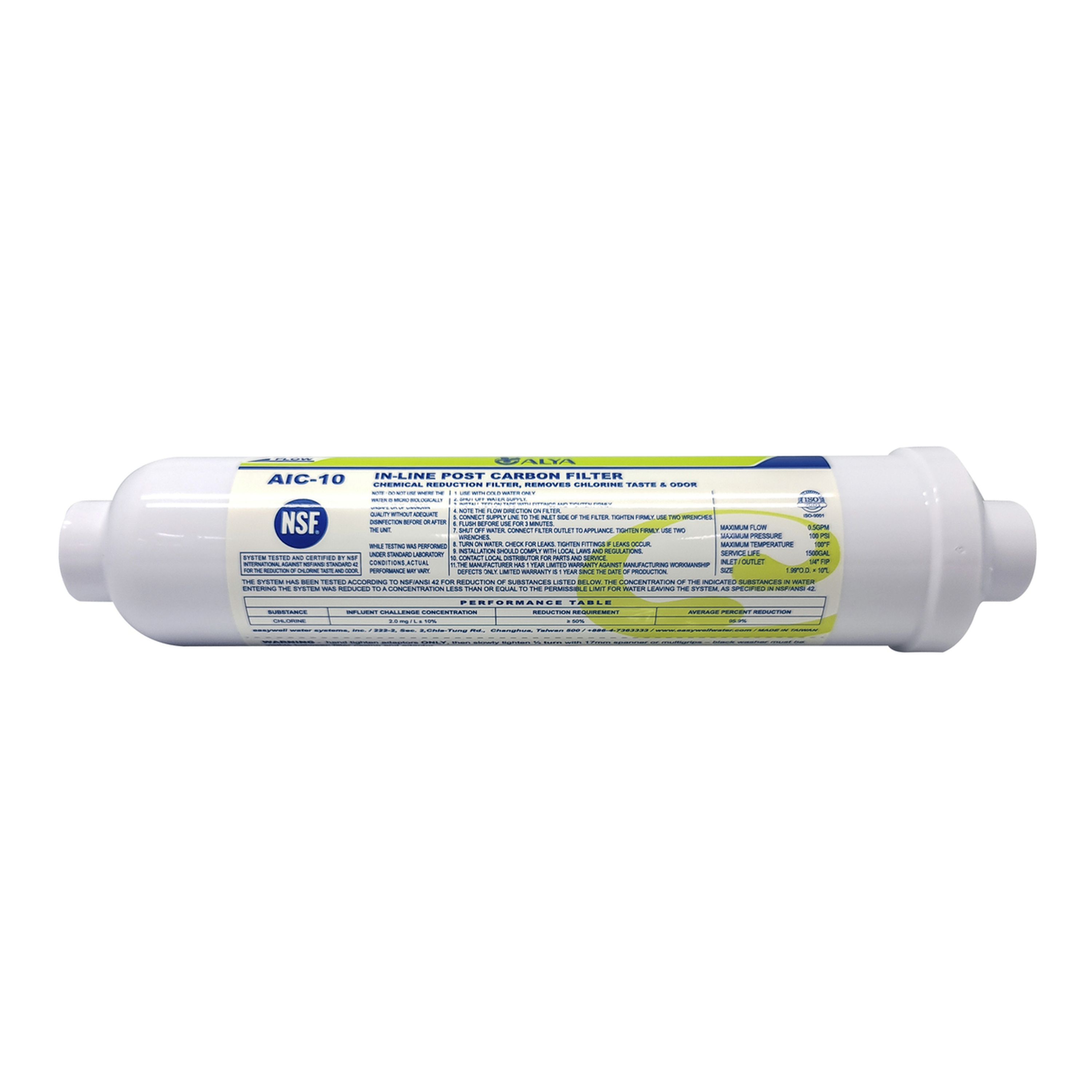 Haigh In-Line Water Filter 254 x 50mm with Standard Hose Fittings
