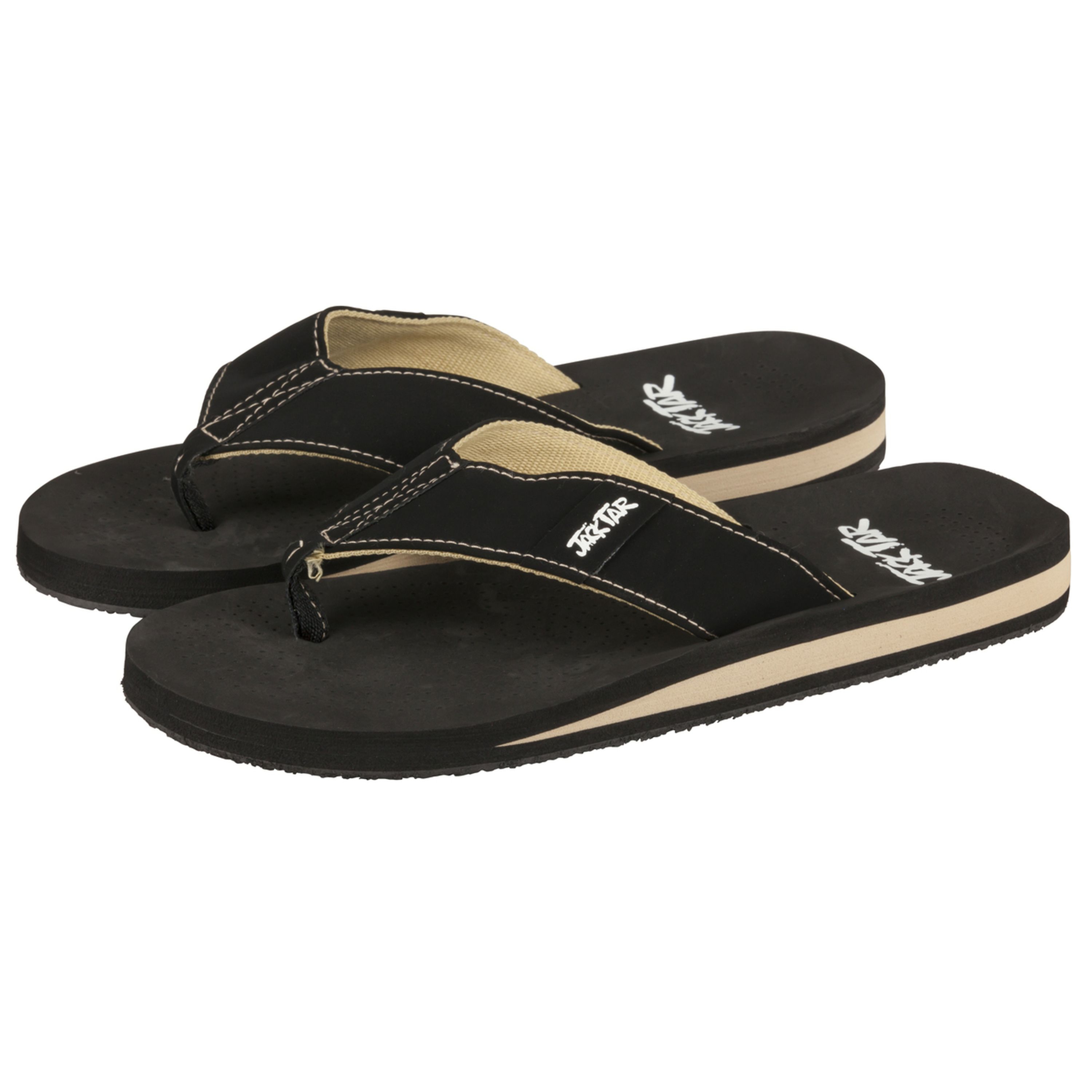 Black Mens Jack Tar Thongs Size 8