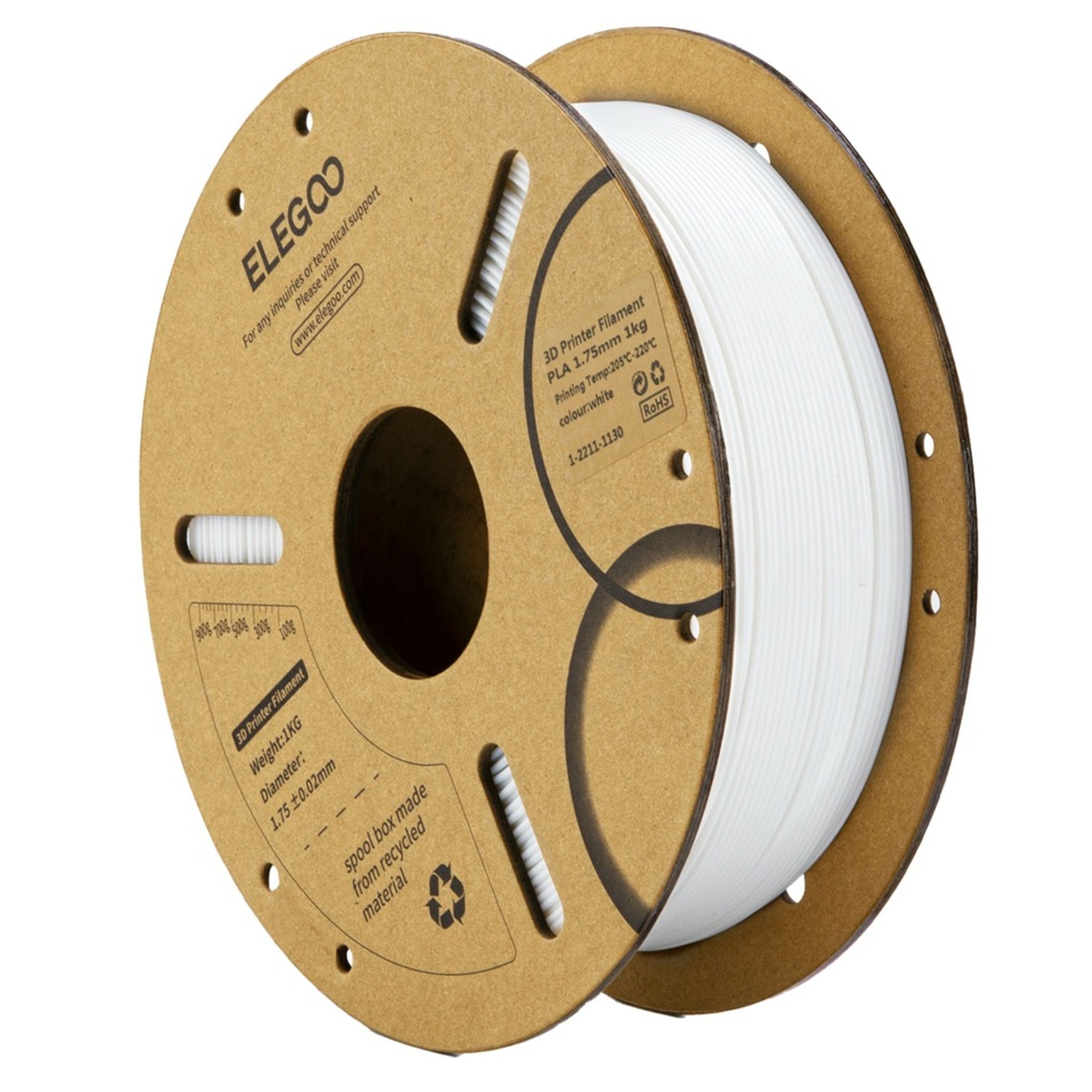 Elegoo PLA filament White 1.75mm 1kg
