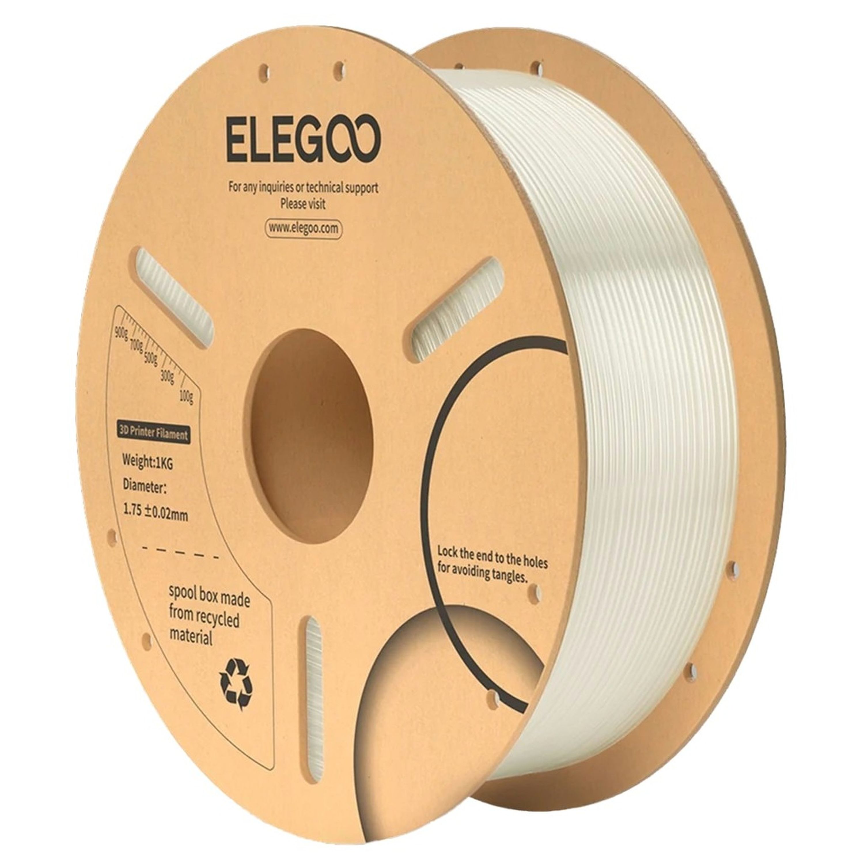 Elegoo PLA filament Translucent 1.75mm 1kg