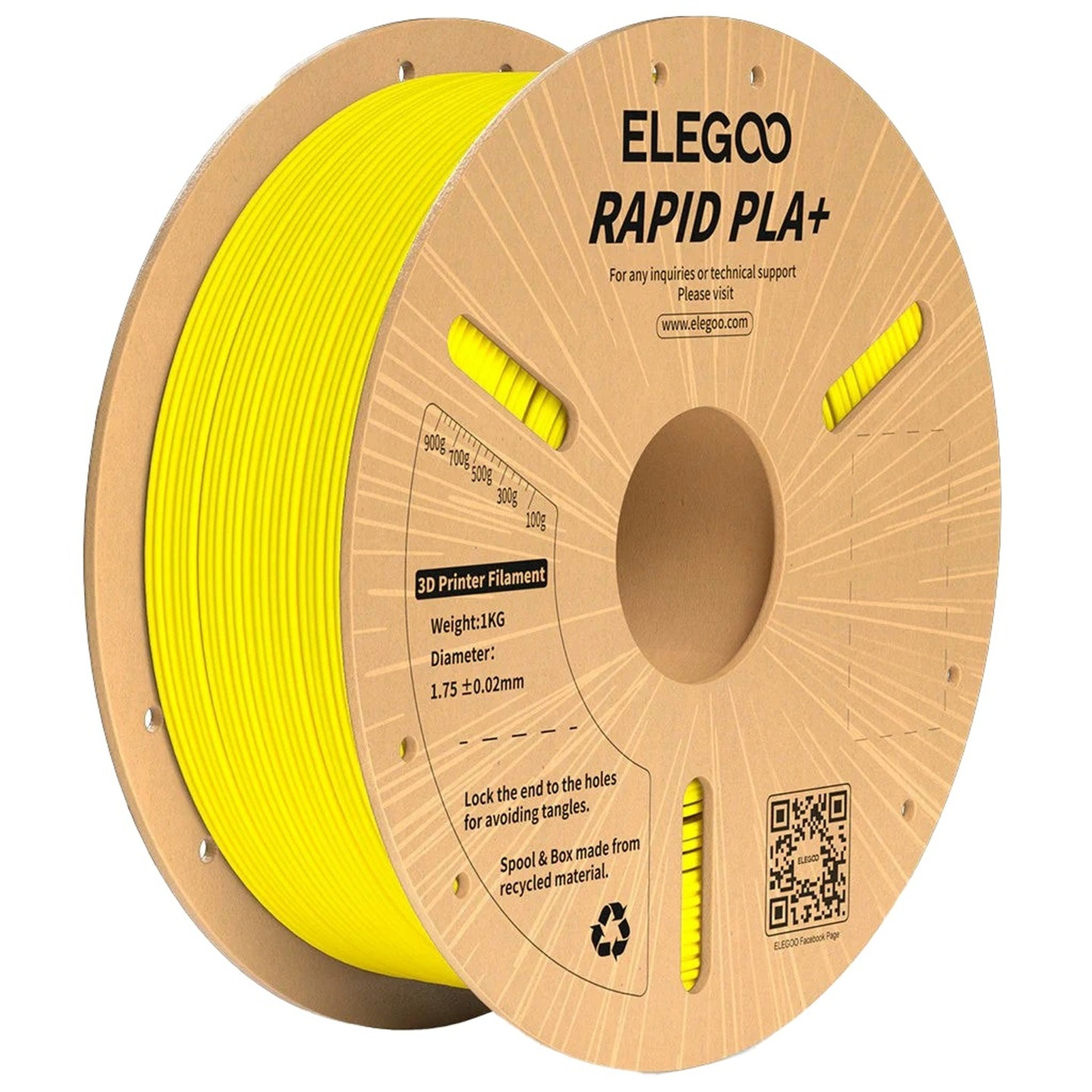 Elegoo Rapid PLA filament Yellow 1.75mm 1kg