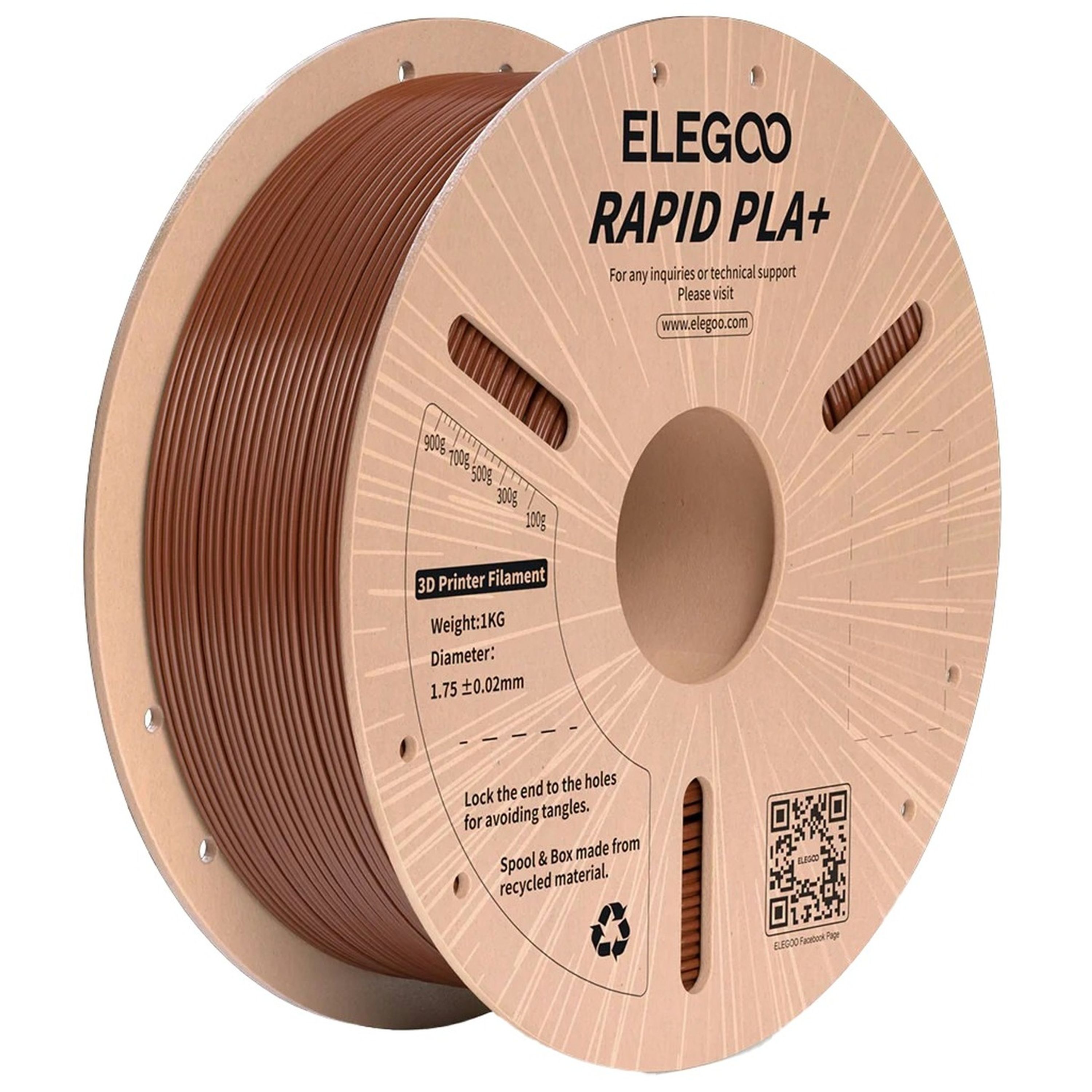 Elegoo Rapid PLA filament Brown 1.75mm 1kg