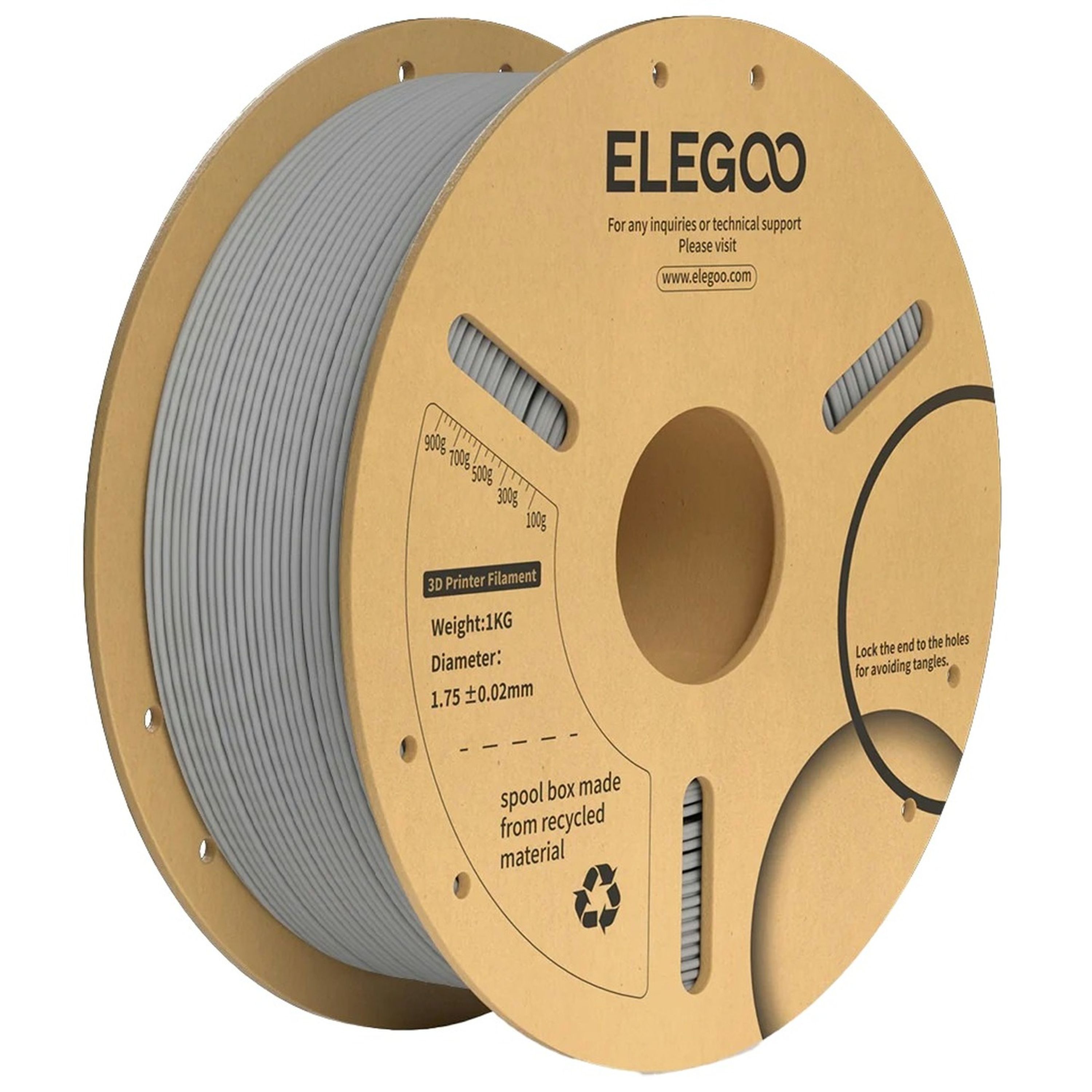 Elegoo PLA plus filament Grey 1.75mm 1kg