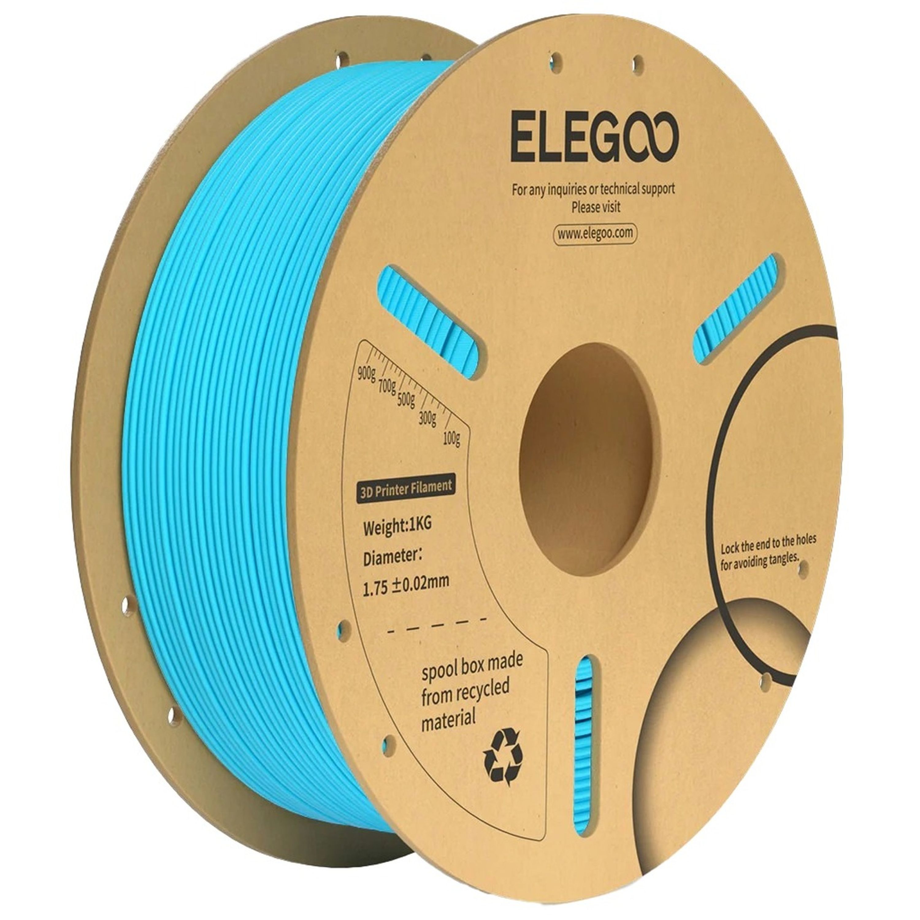 Elegoo PLA filament Sky Blue 1.75mm 1kg Roll