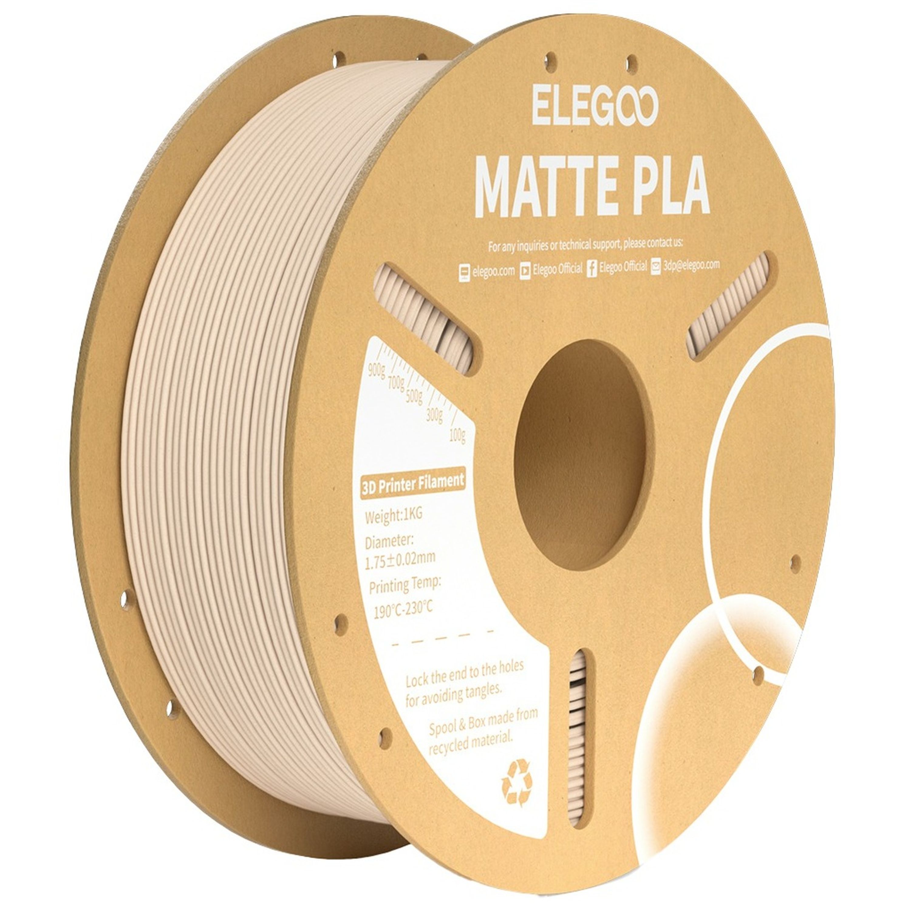 Elegoo PLA Matte filament Beige 1.75mm 1kg