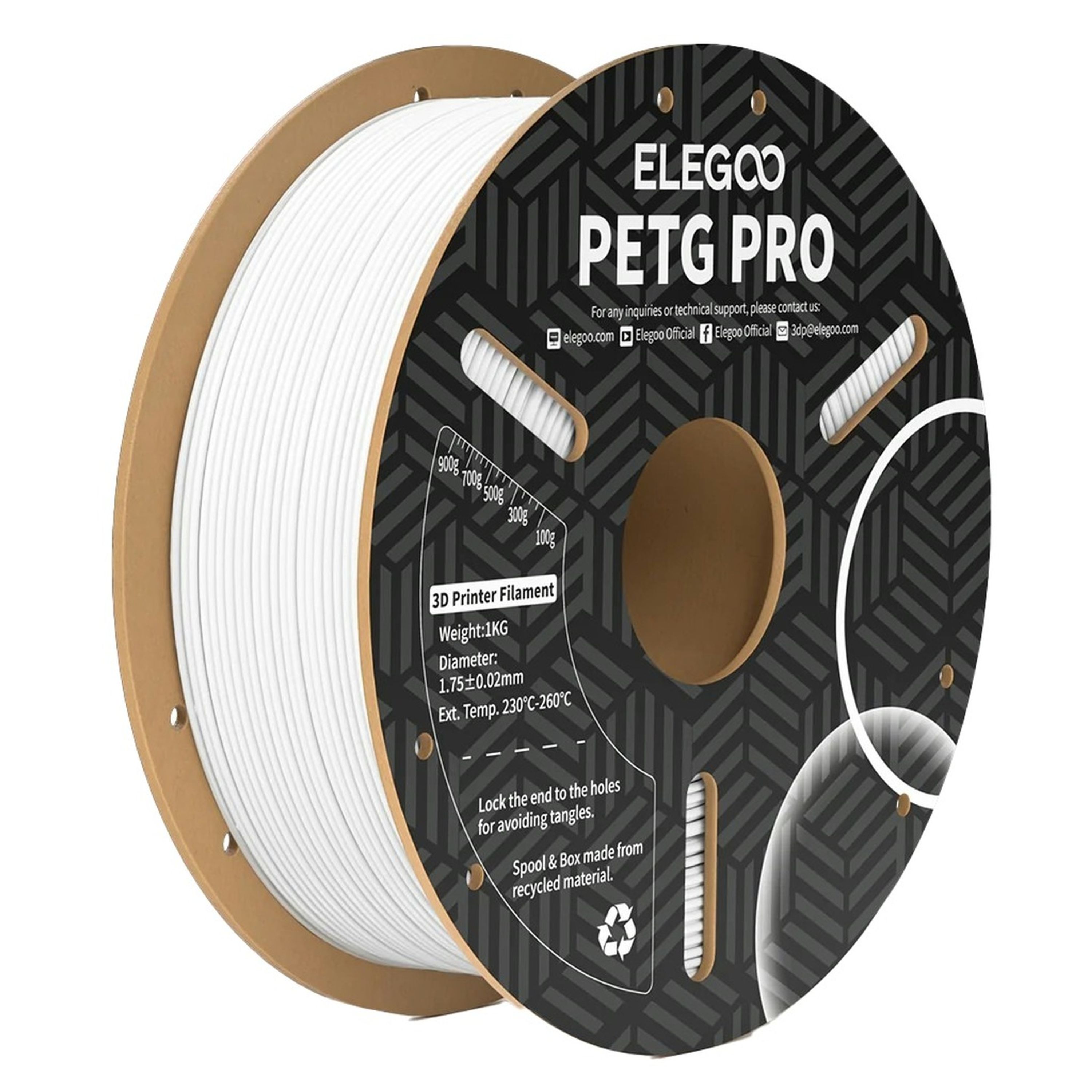 Elegoo PETG Pro filament White 1.75mm 1kg