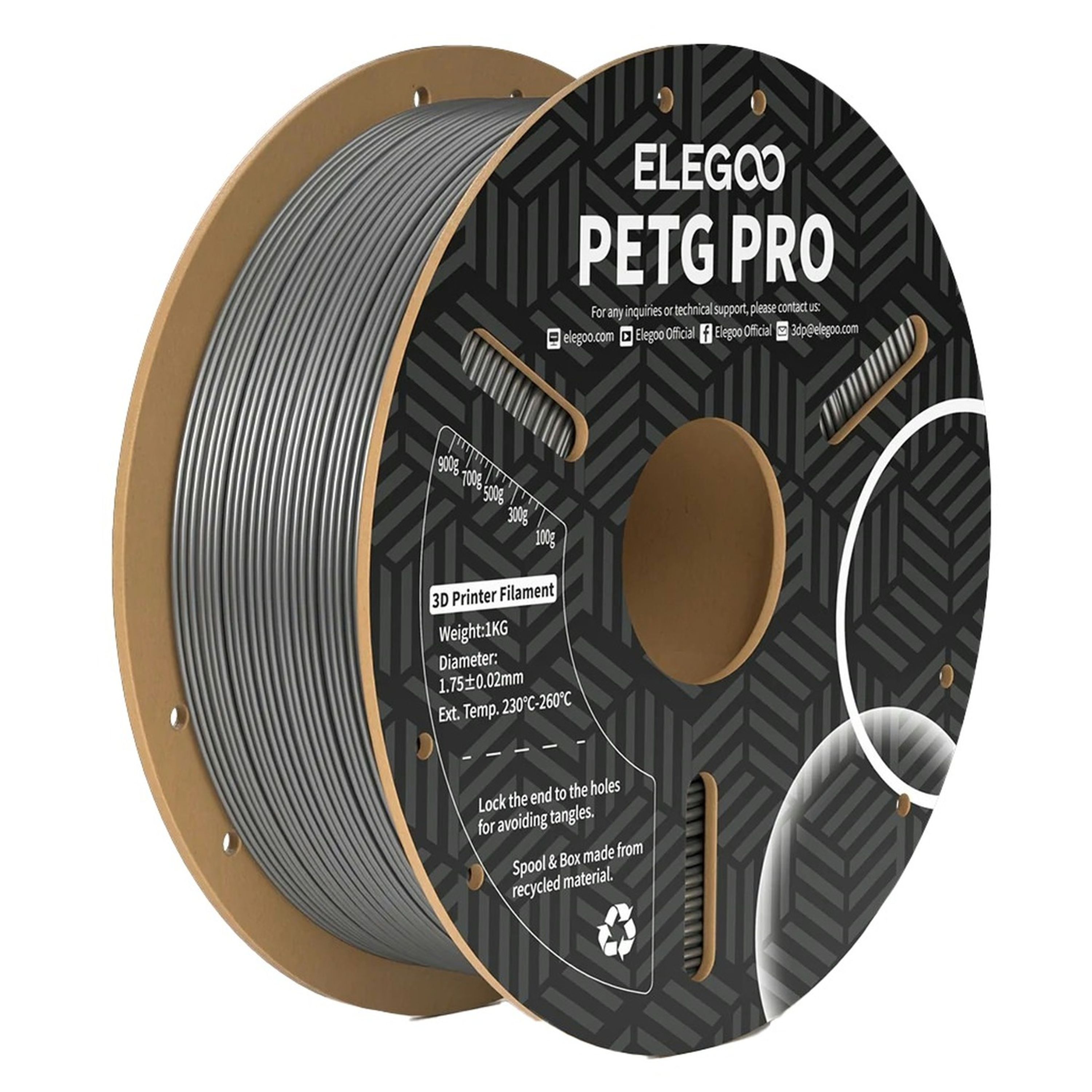 Elegoo PETG Pro filament Silver 1.75mm 1kg