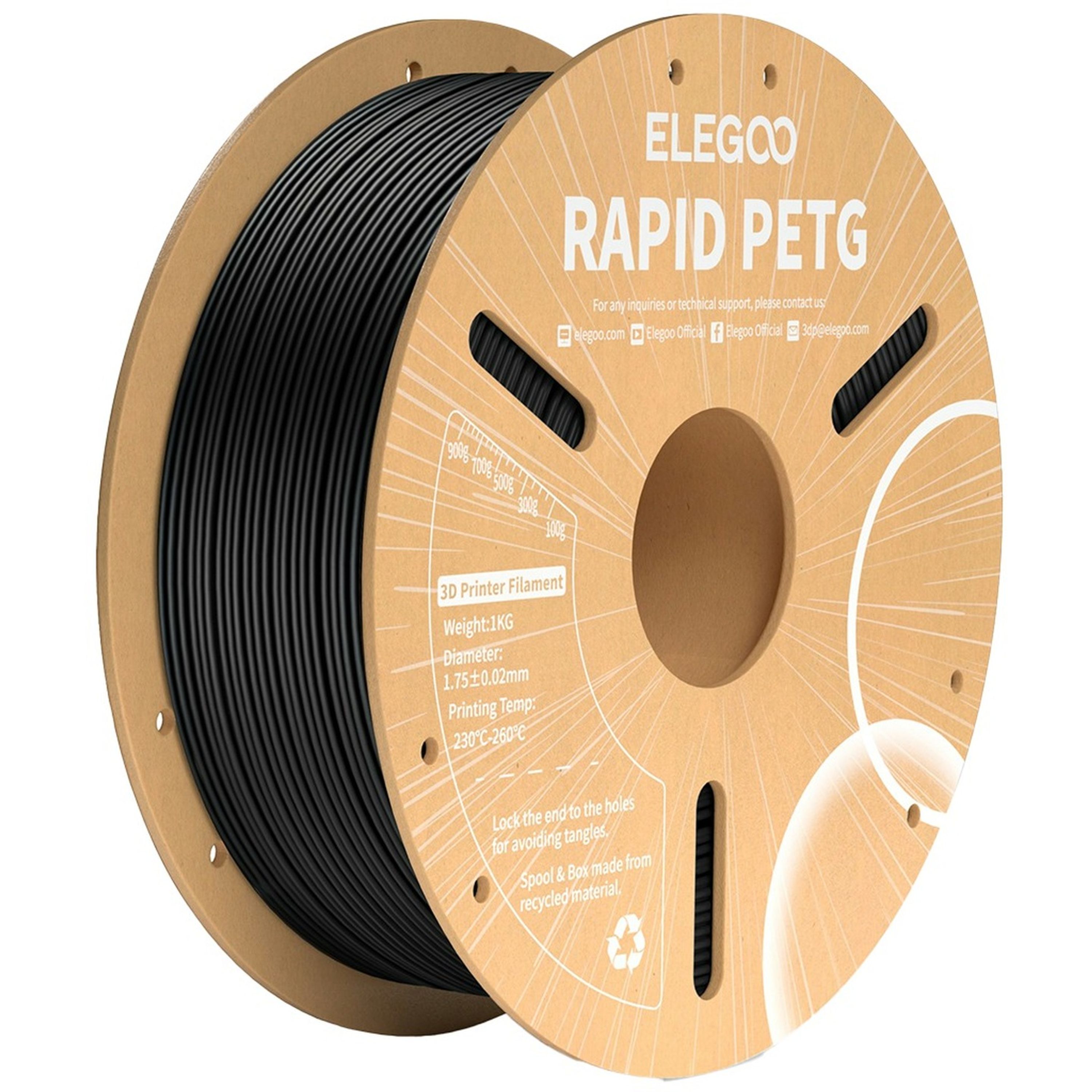 Elegoo Rapid PETG filament Black 1.75mm 1kg