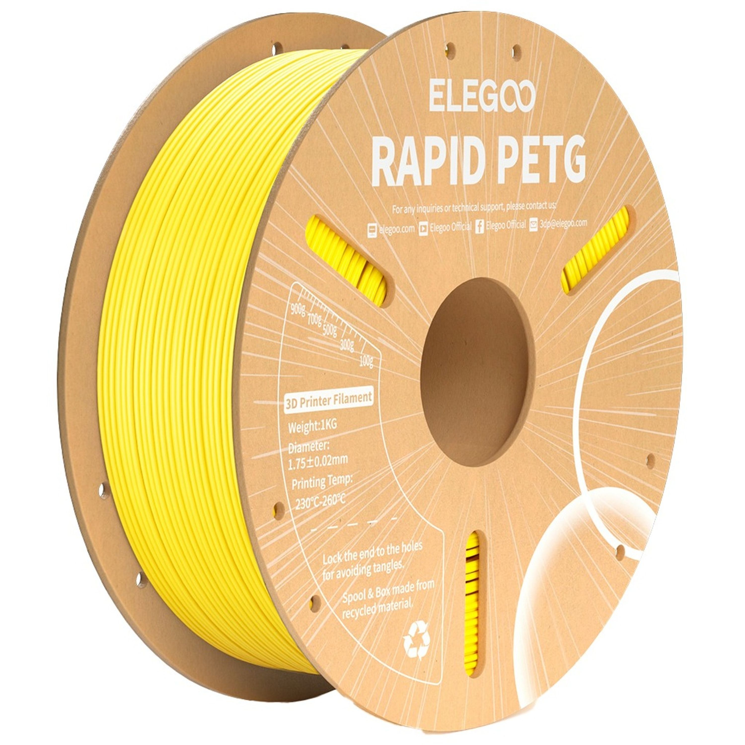 Elegoo Rapid PETG filament Yellow 1.75mm 1kg