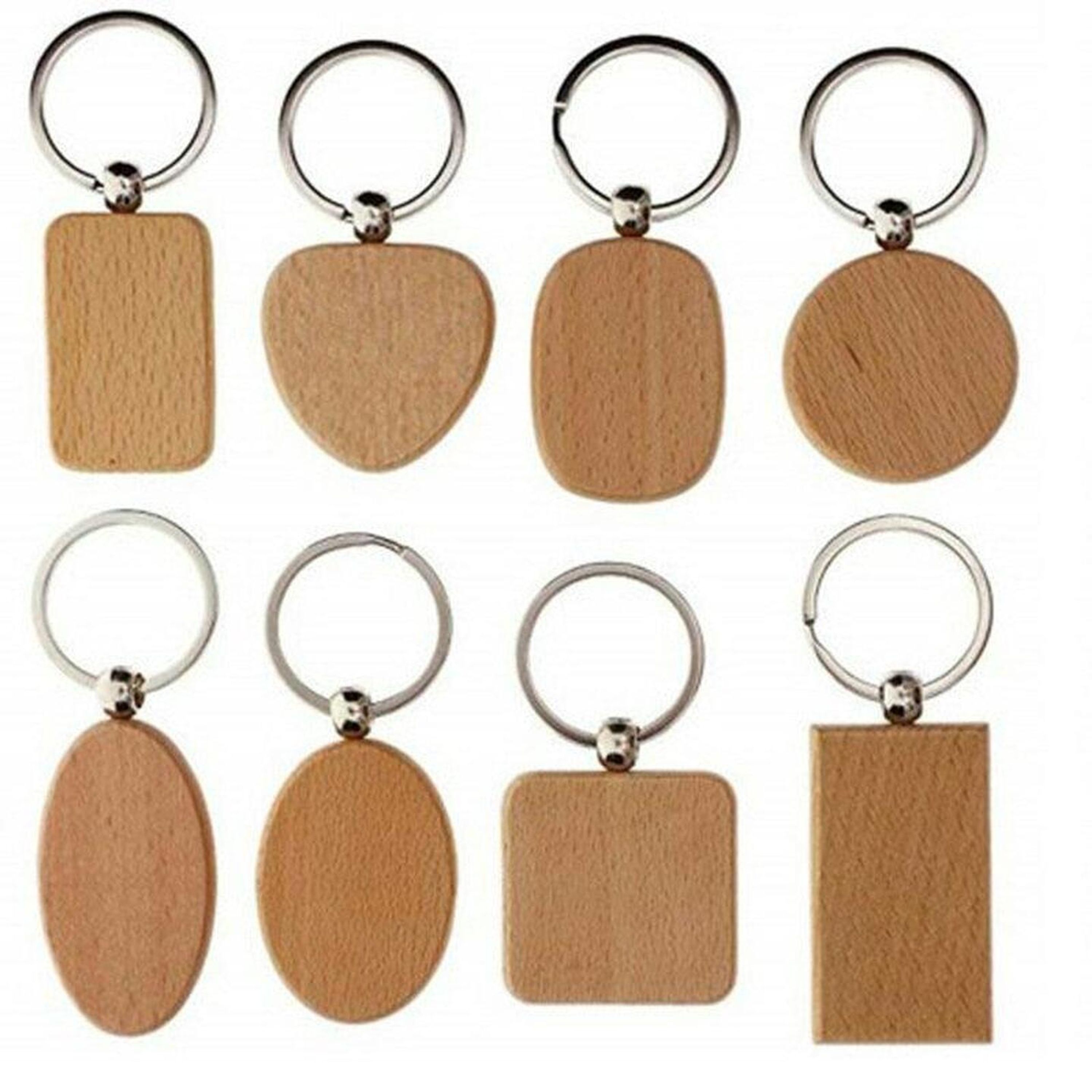 Beech Wood Keychain Random 10pc pack
