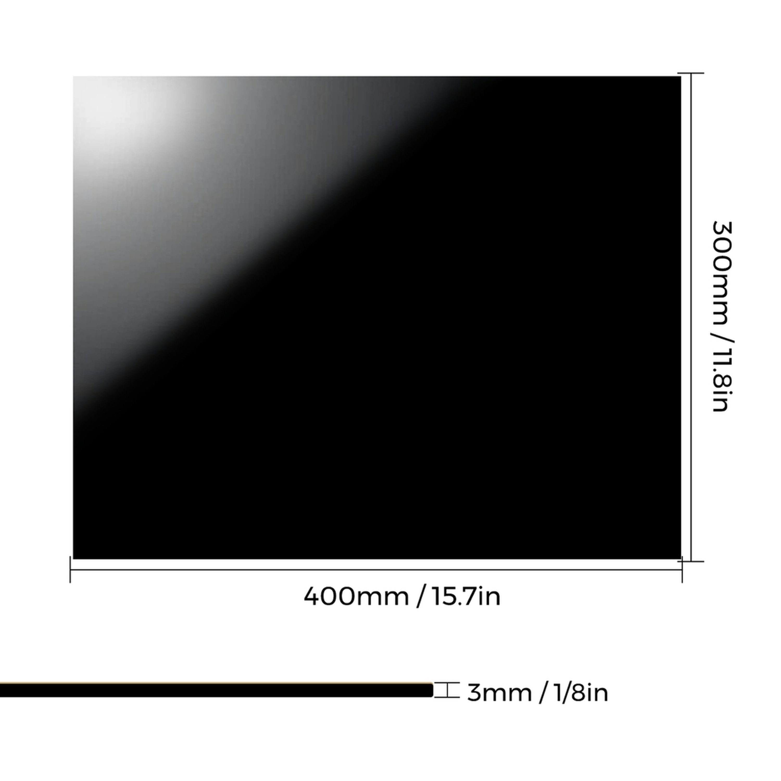 Black Acrylic Sheet 200 x 200 x 2mm