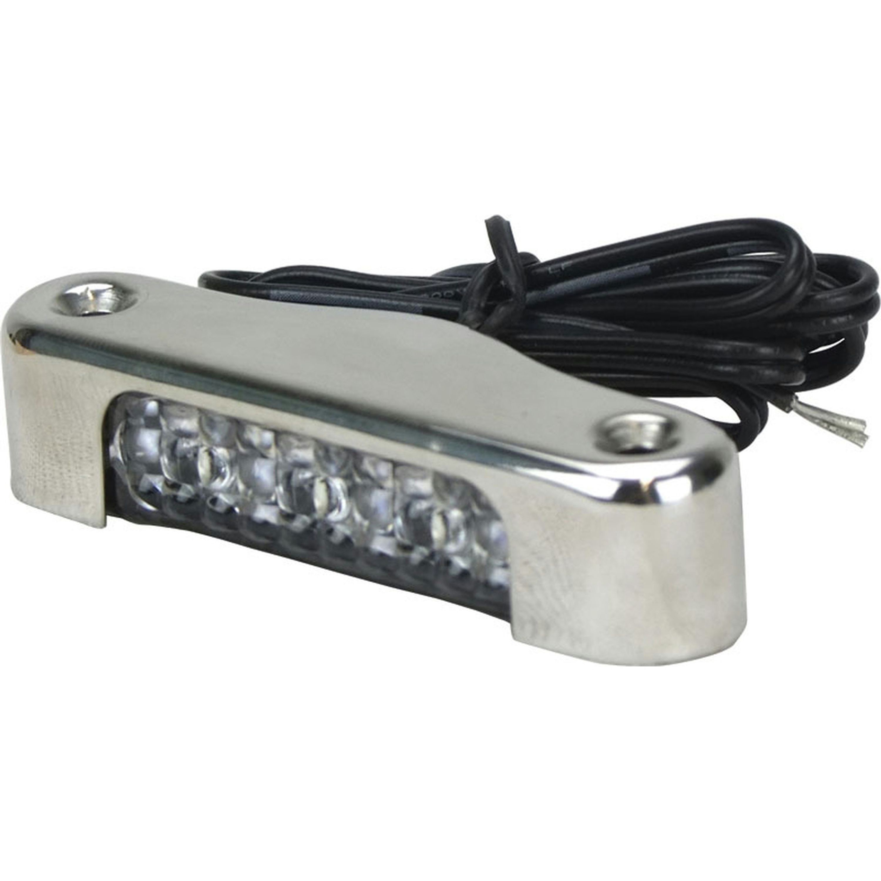 LED Courtesy Lights - 3 x White LED Stainless Steel 77W x 20Hmm