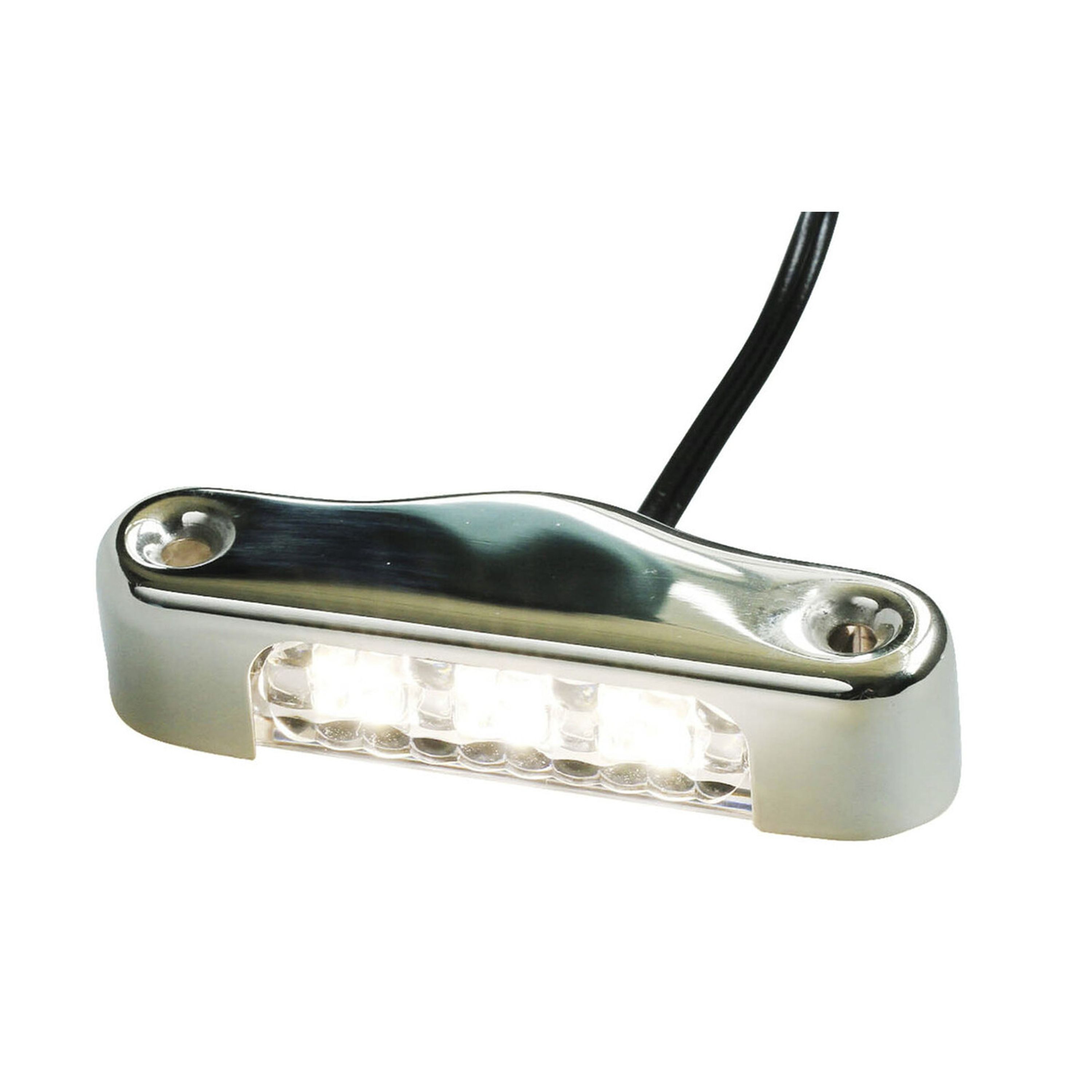 LED Courtesy Lights - 3 x White LED Stainless Steel 77W x 20Hmm