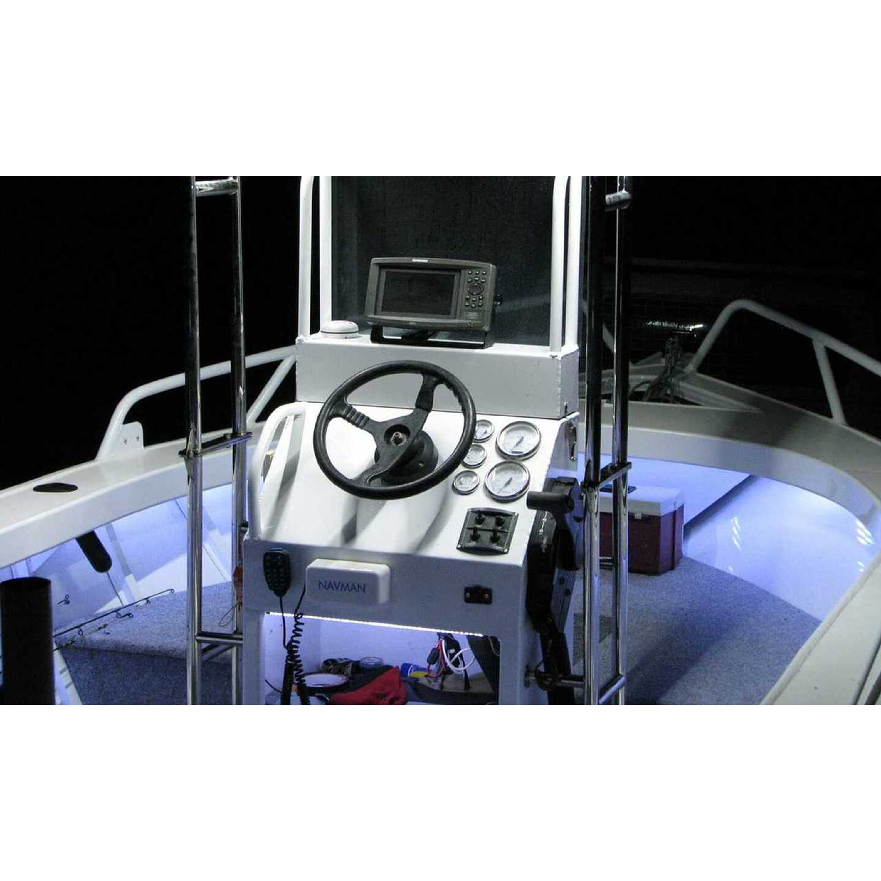 Hard Korr Boat Light Kit with 40 x 10cm Blue and White Flex Strips and Controller