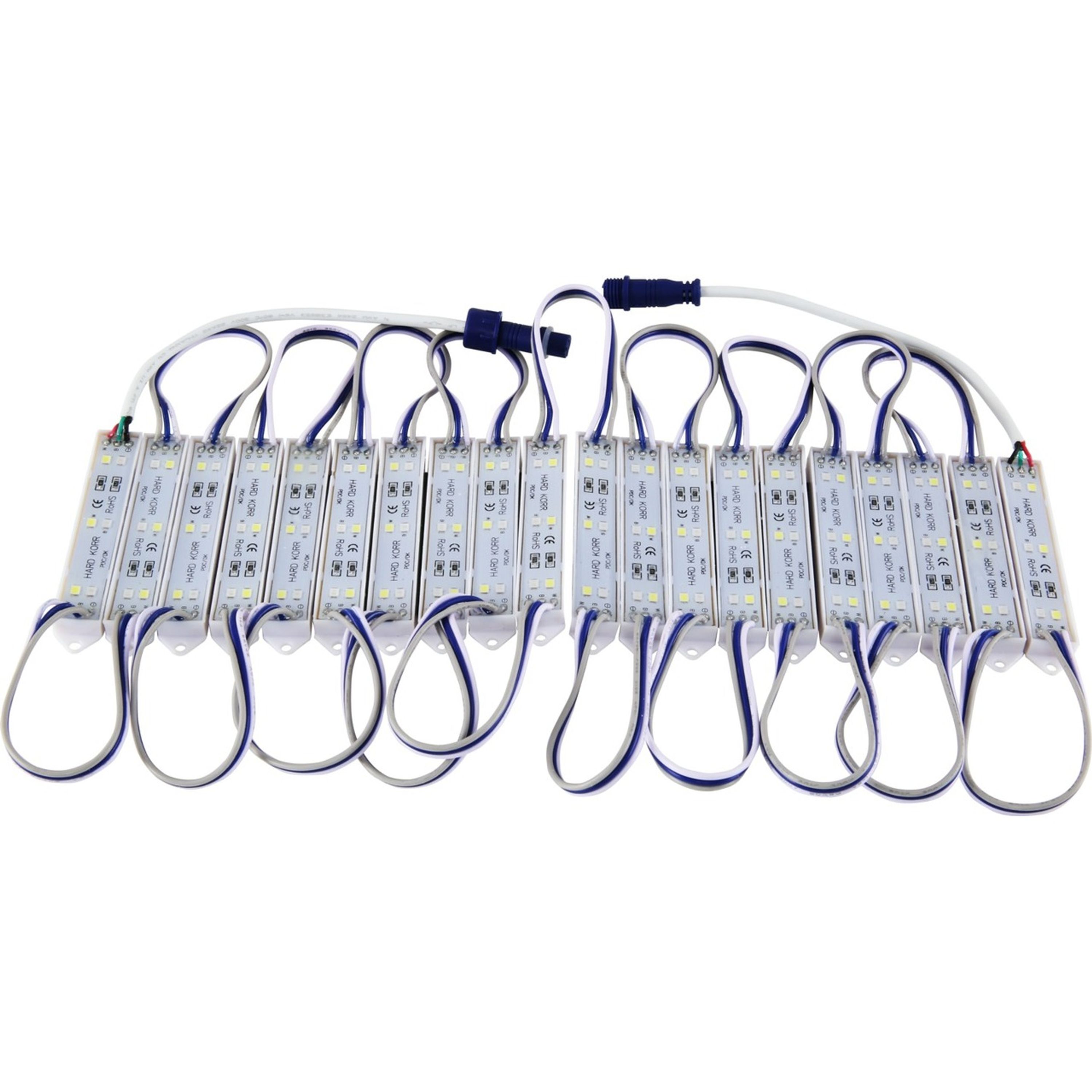Hard Korr Boat Light Kit with 40 x 10cm Blue and White Flex Strips and Controller