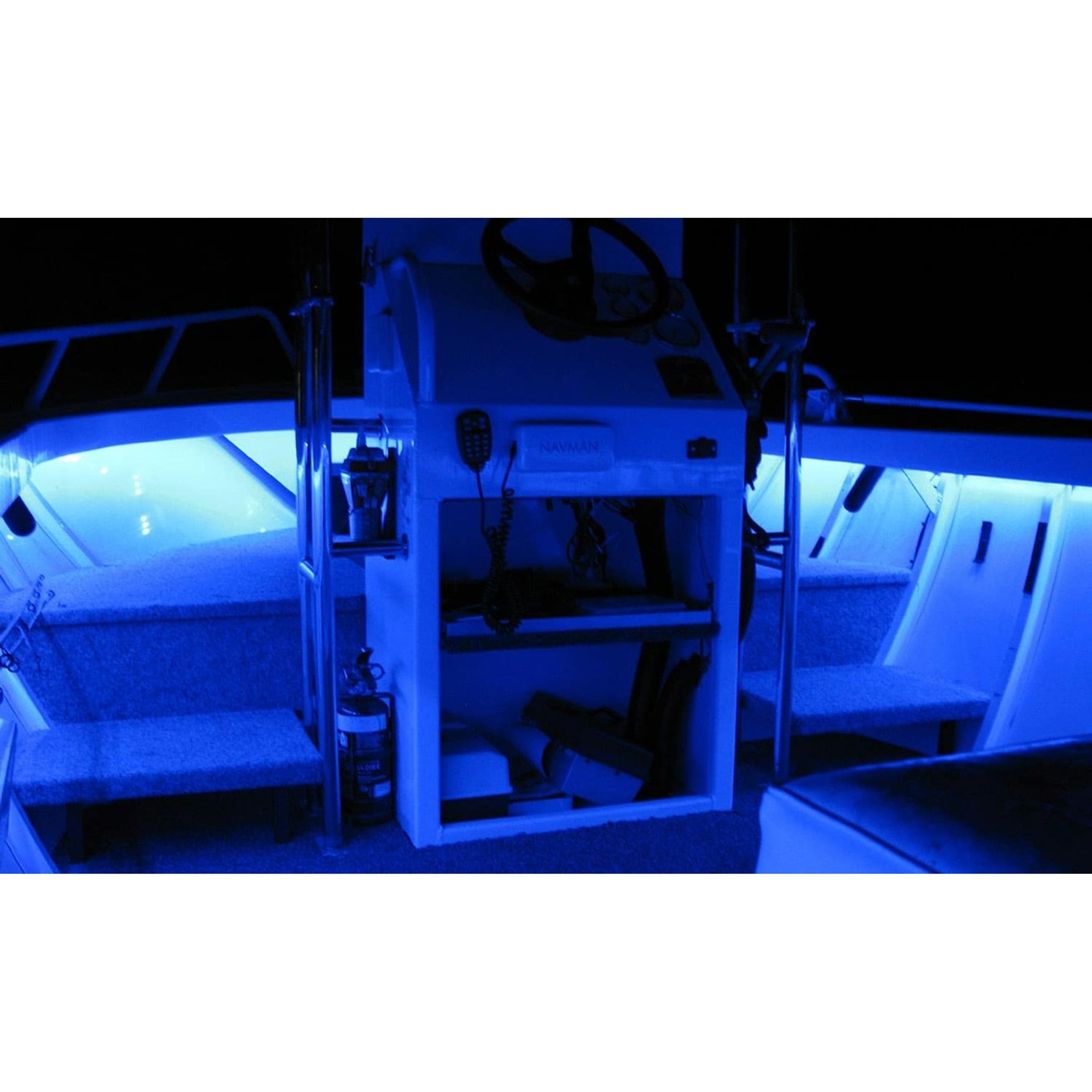 Hard Korr Boat Light Kit with 40 x 10cm Blue and White Flex Strips and Controller