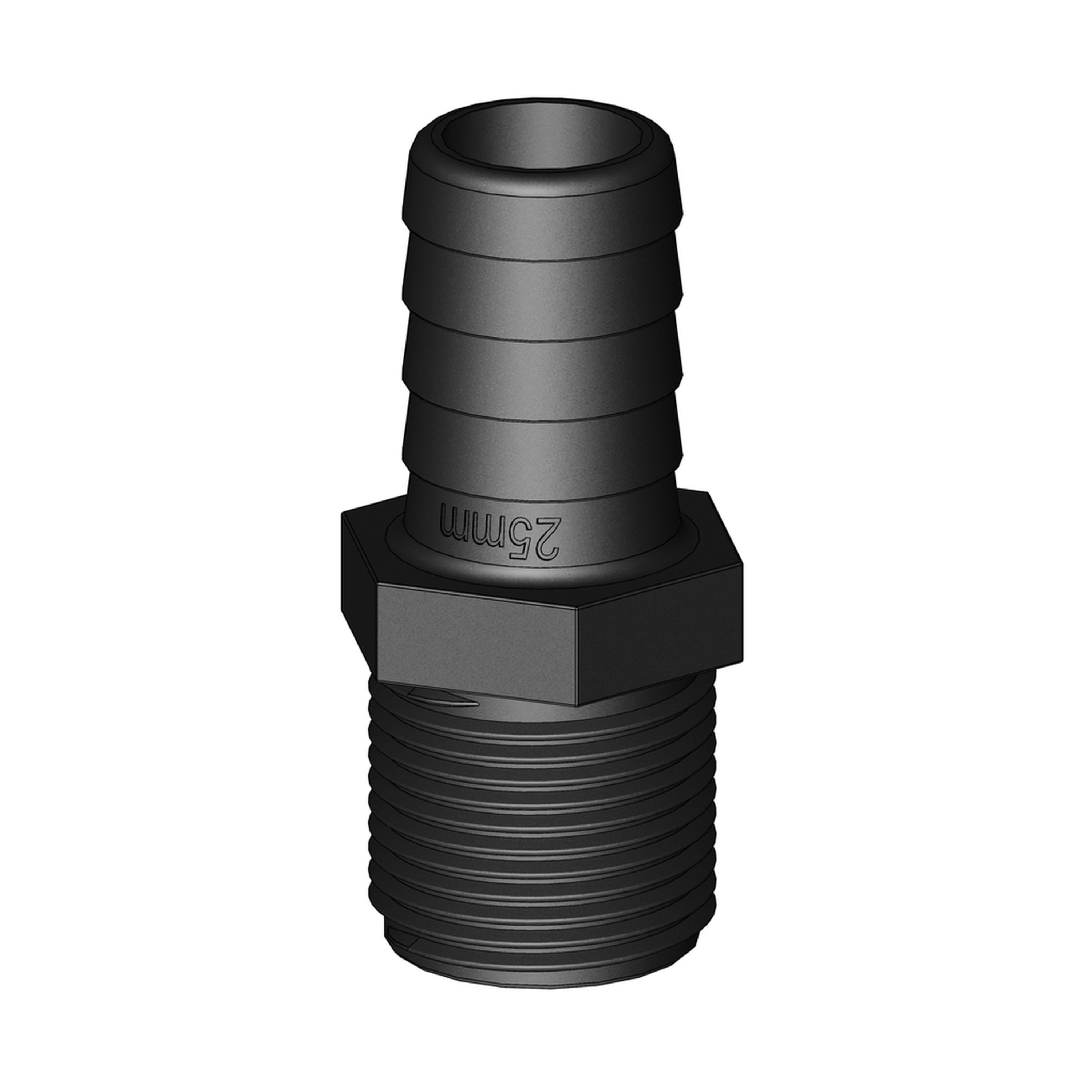 Hose Tail to BSP Male Straight - 25mm 1 Hose to 1in BSP Thread
