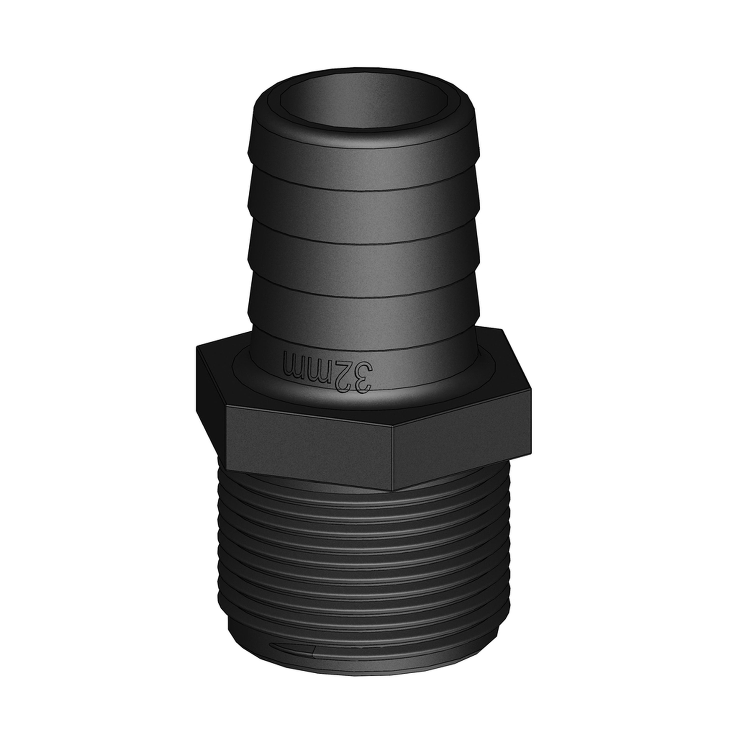 Hose Tail to BSP Male Straight - 32mm 1-1/4 Hose to 1-1/4in BSP Thread