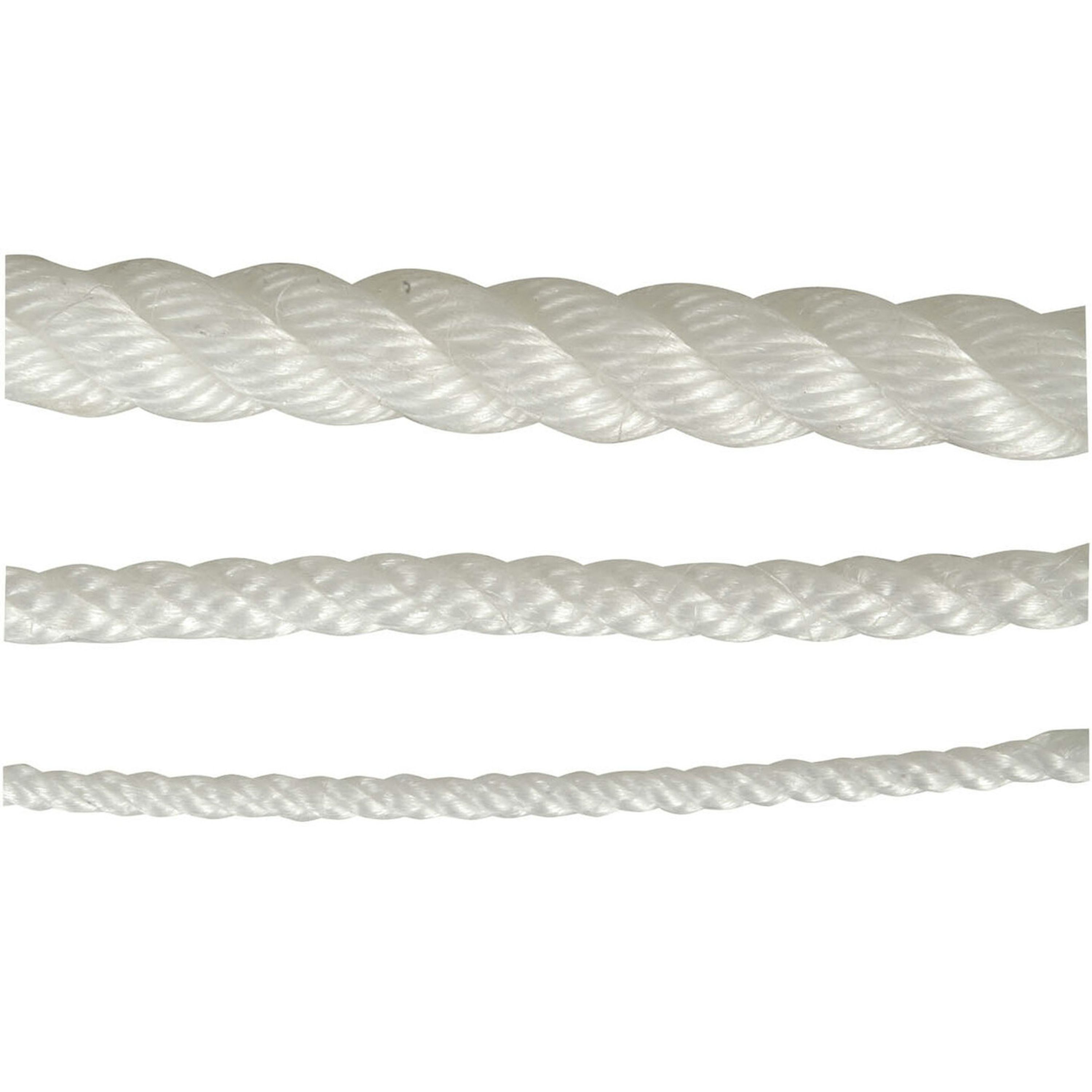 Standard Quality Polyethylene Staple Silver Ropes - 6mm Three Strand