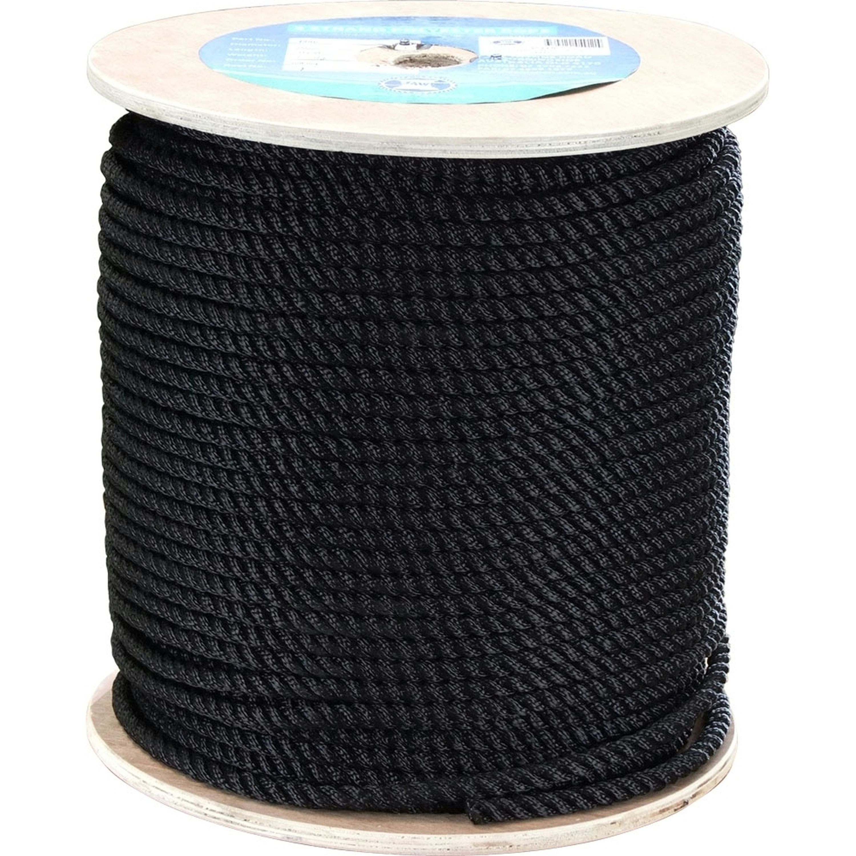 Black Polyester 3 Strand - 16mm 4000kg Breaking Strength