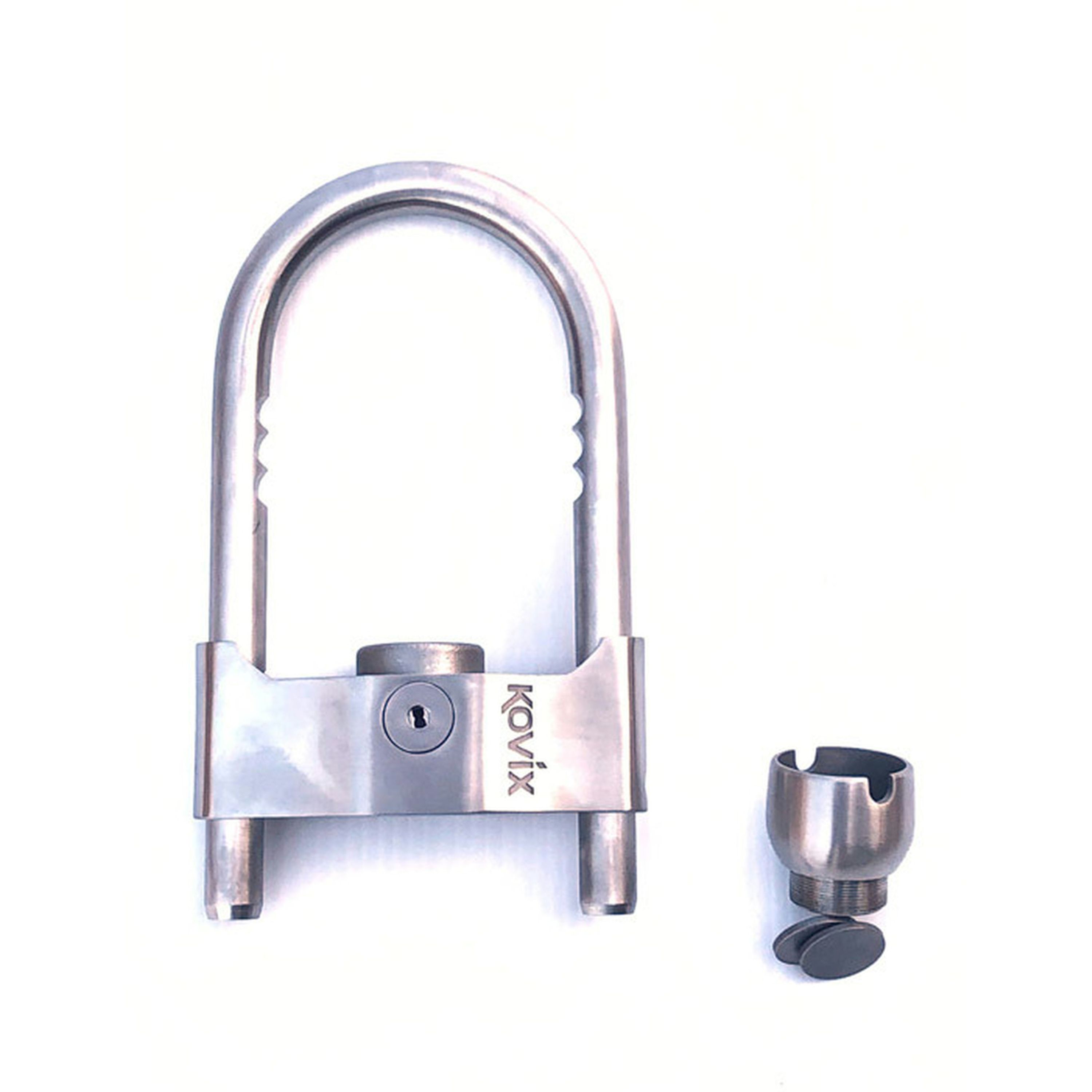 Kovix 96mm Stainless Steel U-Bar Coupling Lock With Alarm IP67 rated