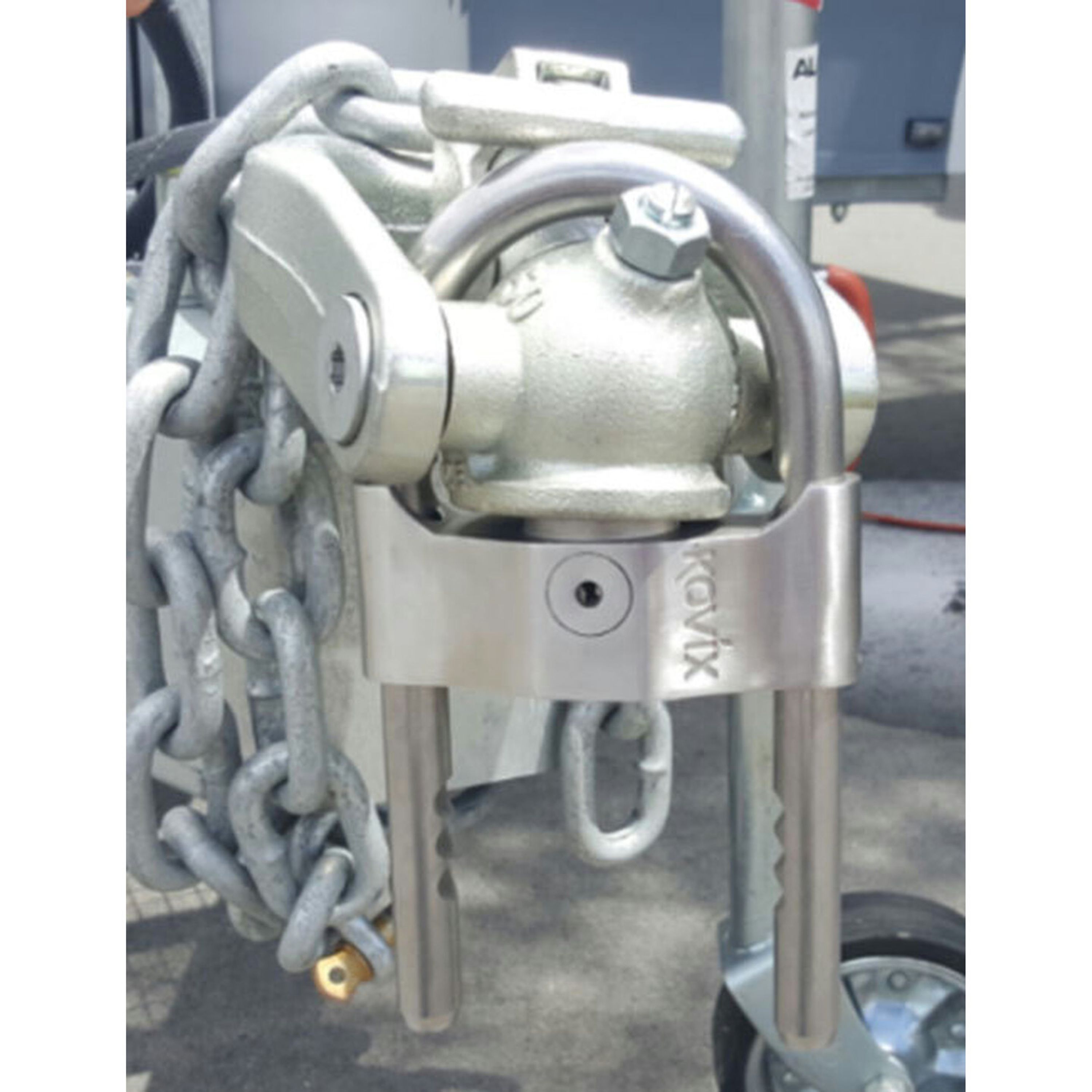 Kovix 96mm Stainless Steel U-Bar Coupling Lock With Alarm IP67 rated