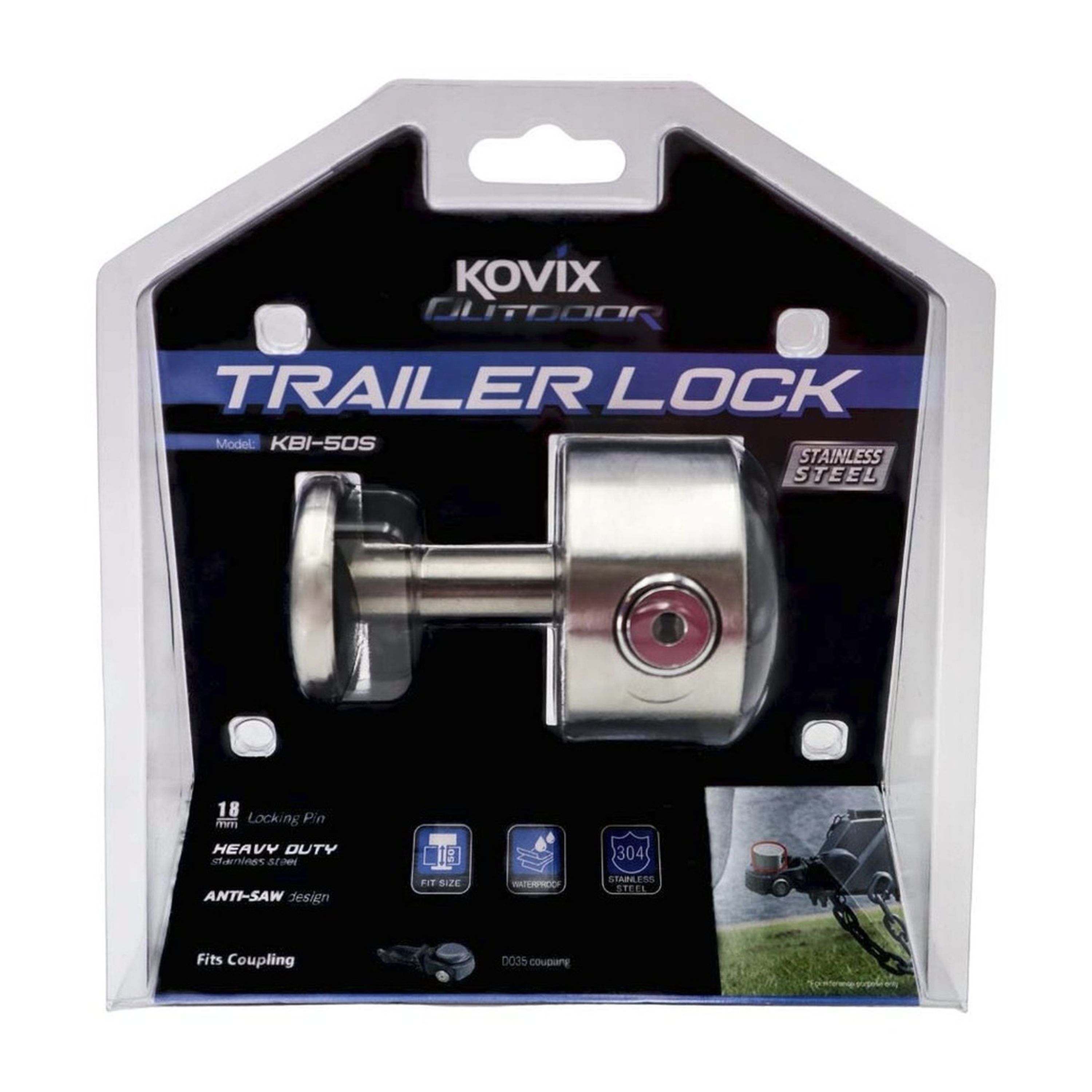 KOVIX DO35 Weather Resistant Coupling Lock 304 Stainless Steel