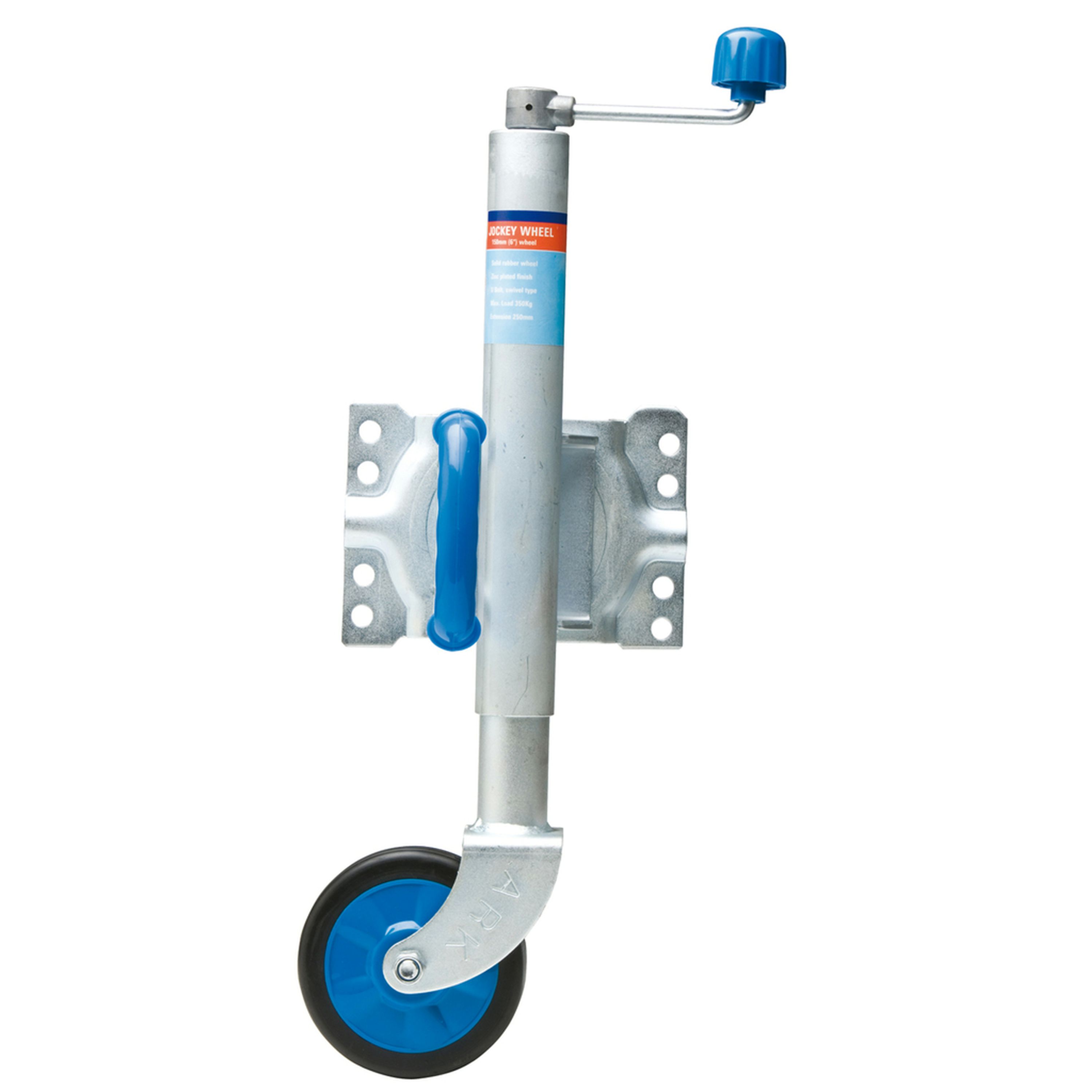 150mm 6 inch Swing-Up Jockey Wheel - U-Bolt Mount