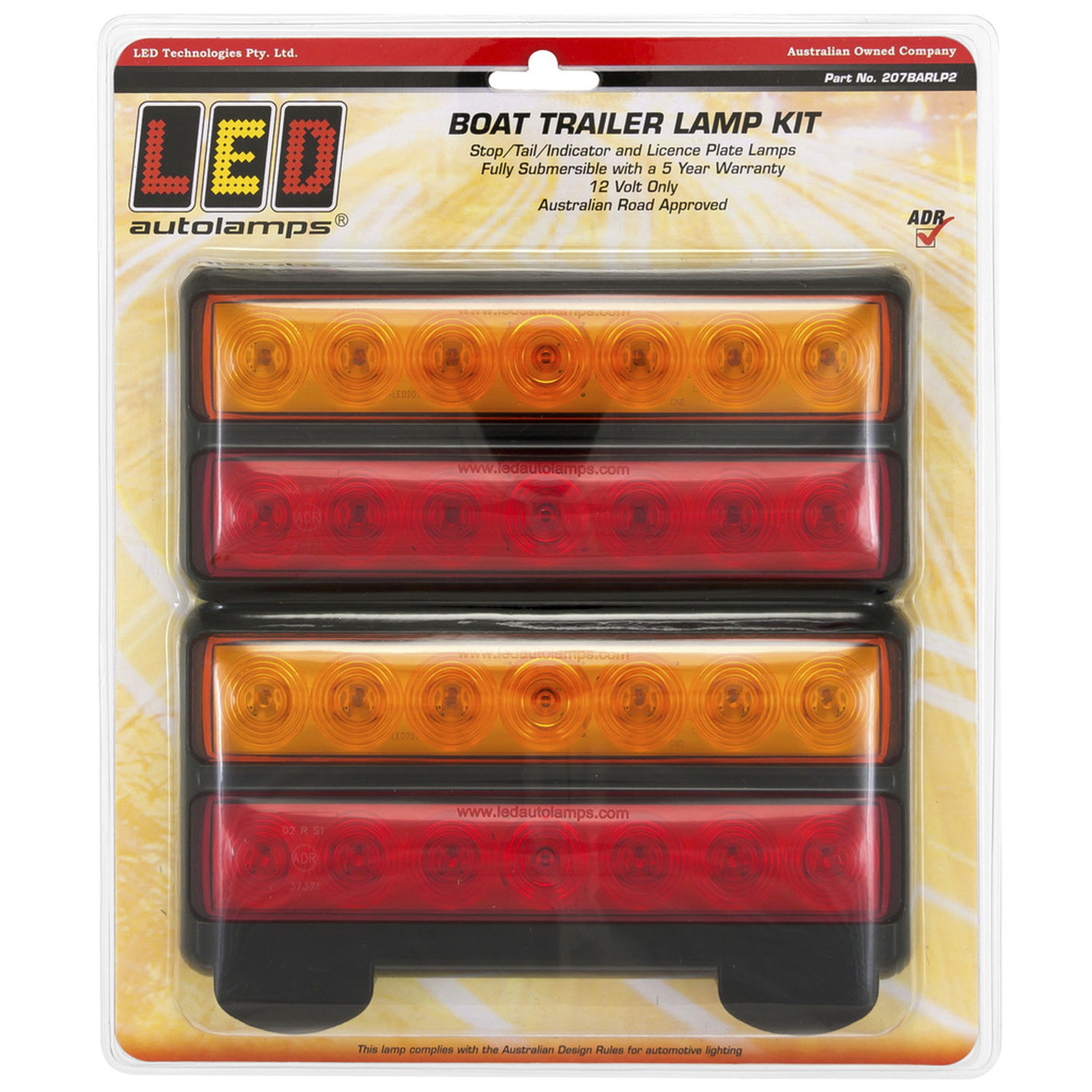 Extra Large Stop/Tail/Turn Light Sets - Combo Set Number Plate Light 200L x 93Wmm