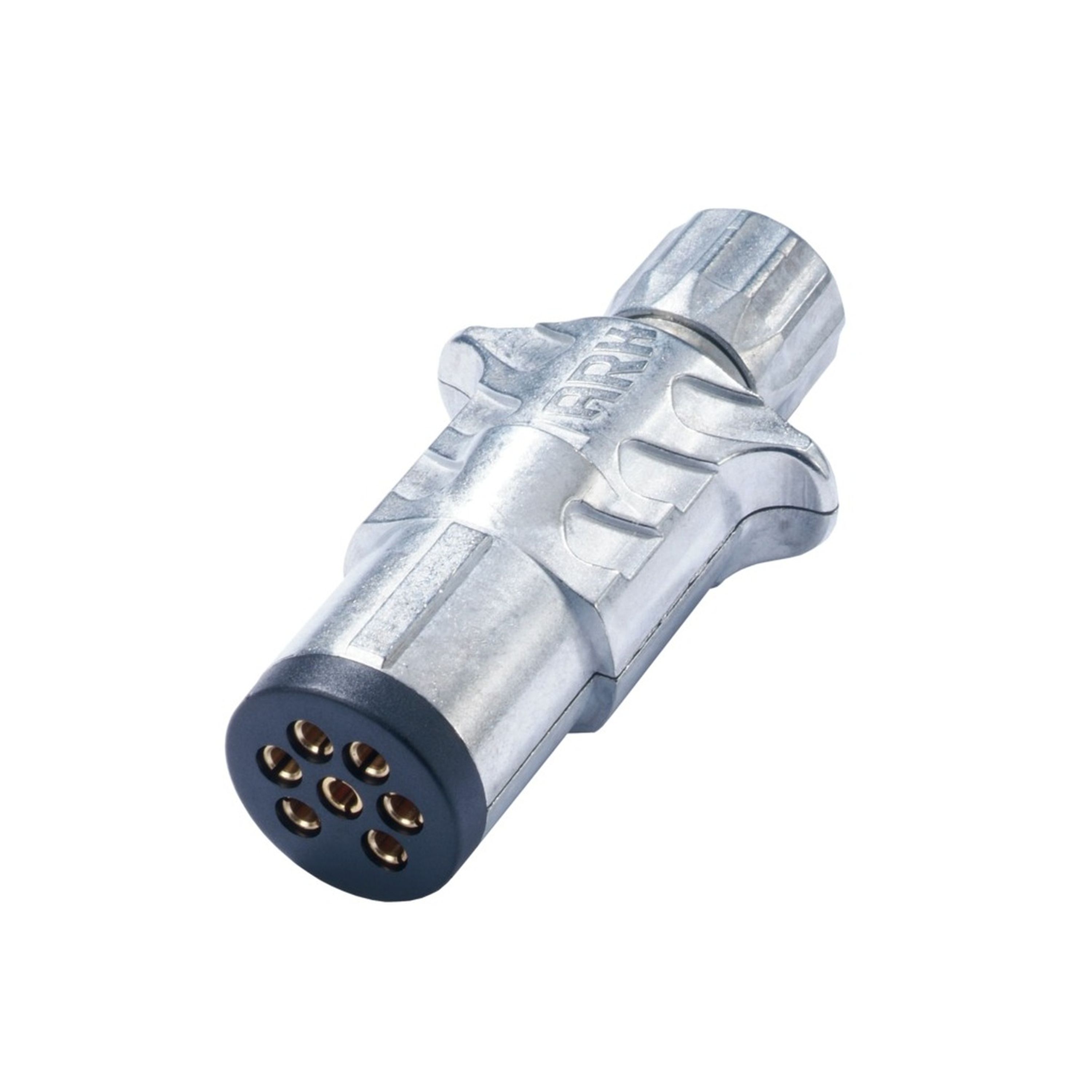 Small 7 Pin Round Metal Trailer Plug