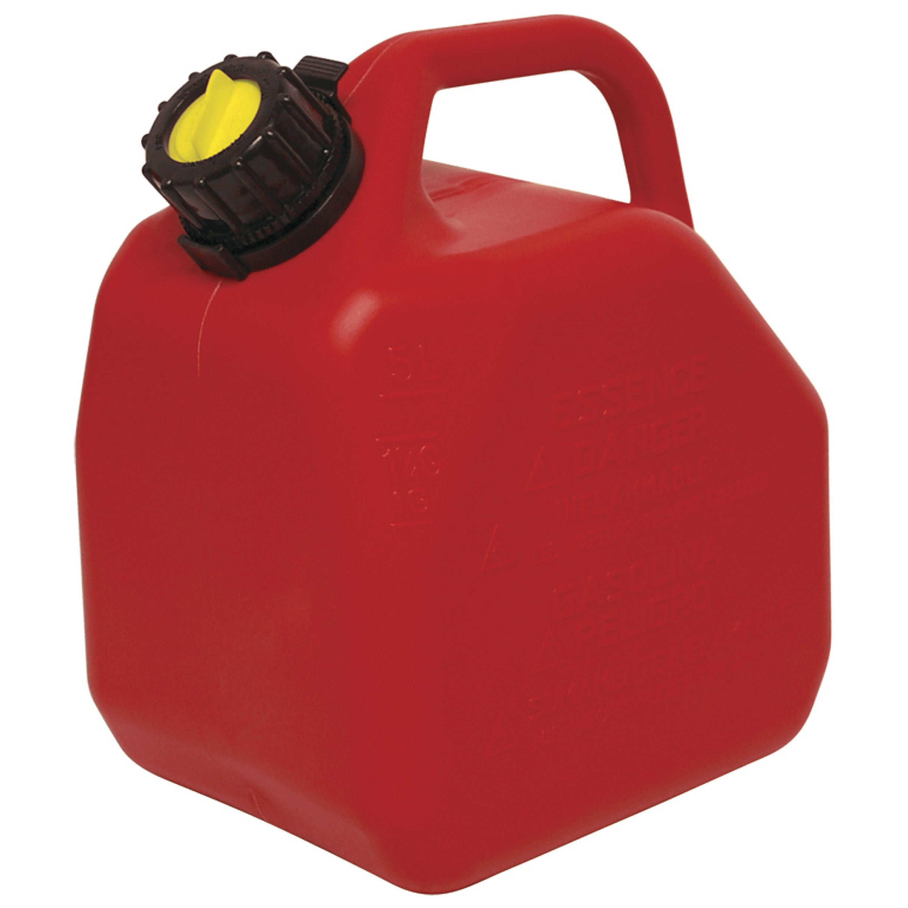 5L Plastic Jerry Can - Red - Petrol - Self Venting