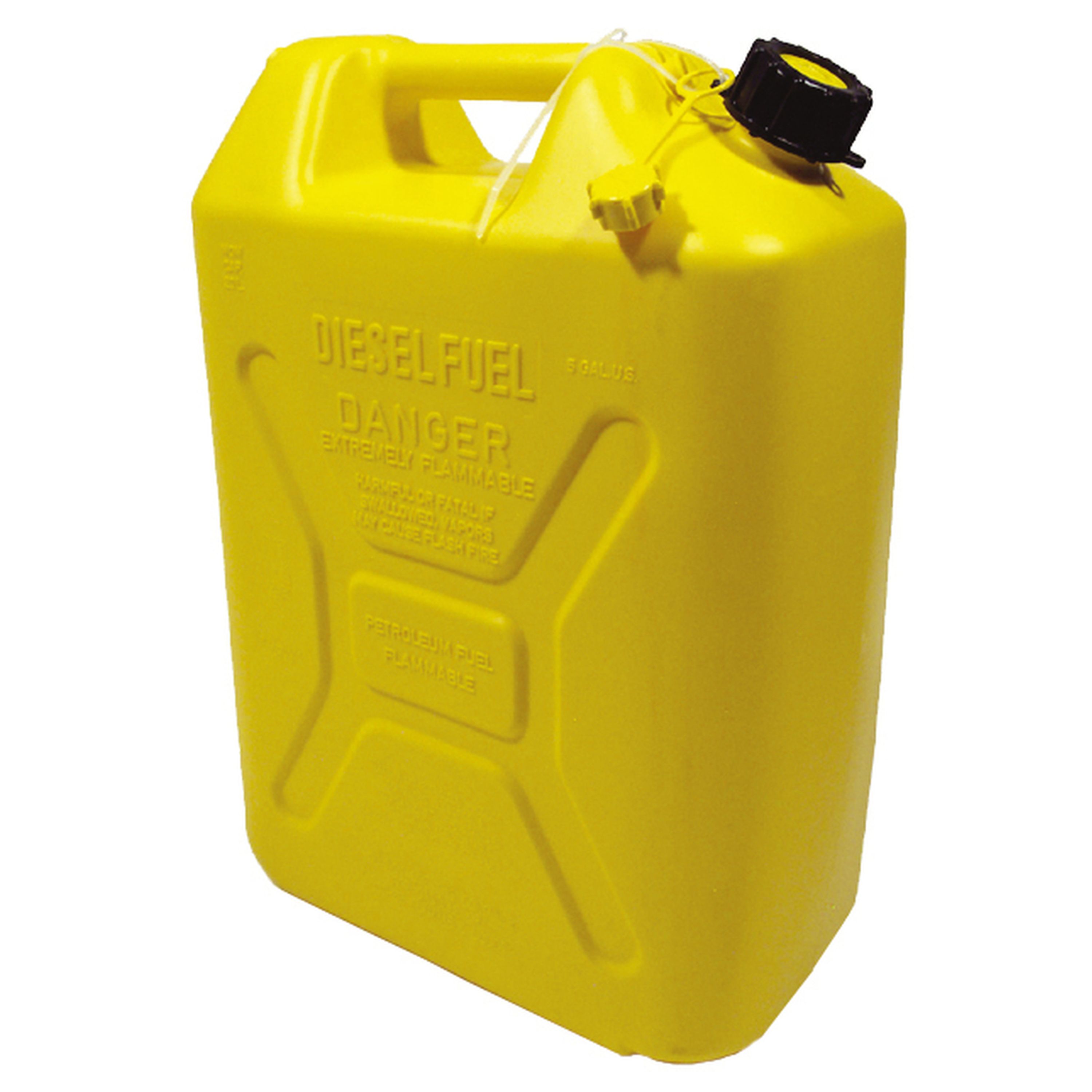 20L Plastic Jerry Can - Yellow - Diesel - Manual Venting