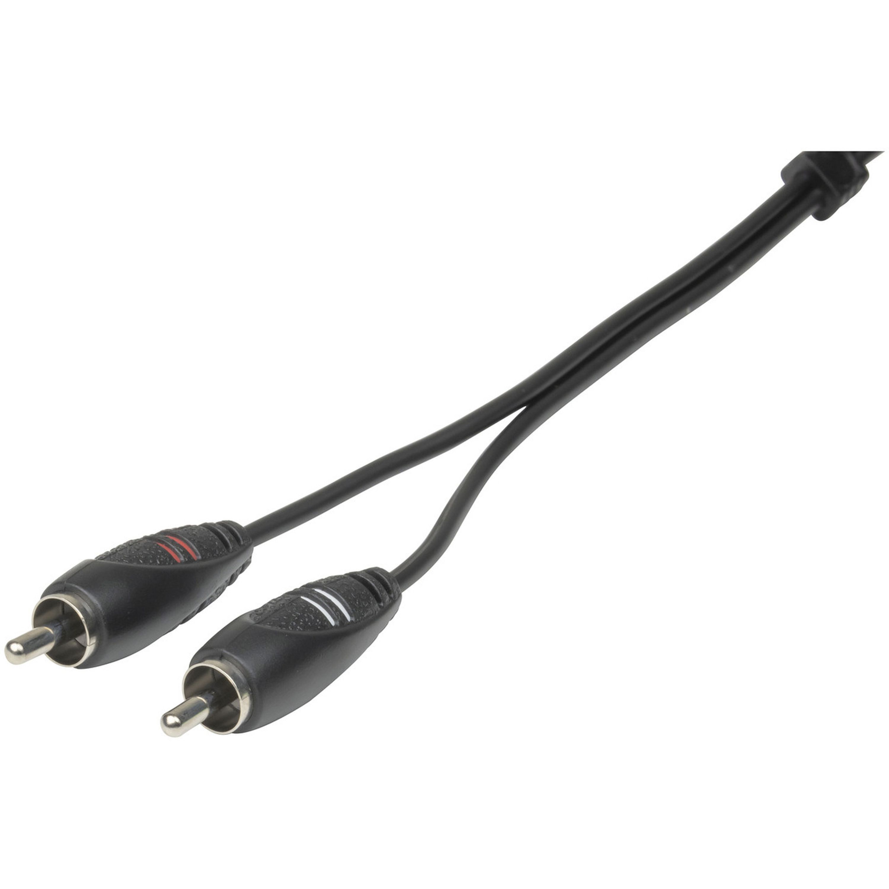 2 x RCA Plugs to 2 x RCA Sockets Audio Cable - 1.5m